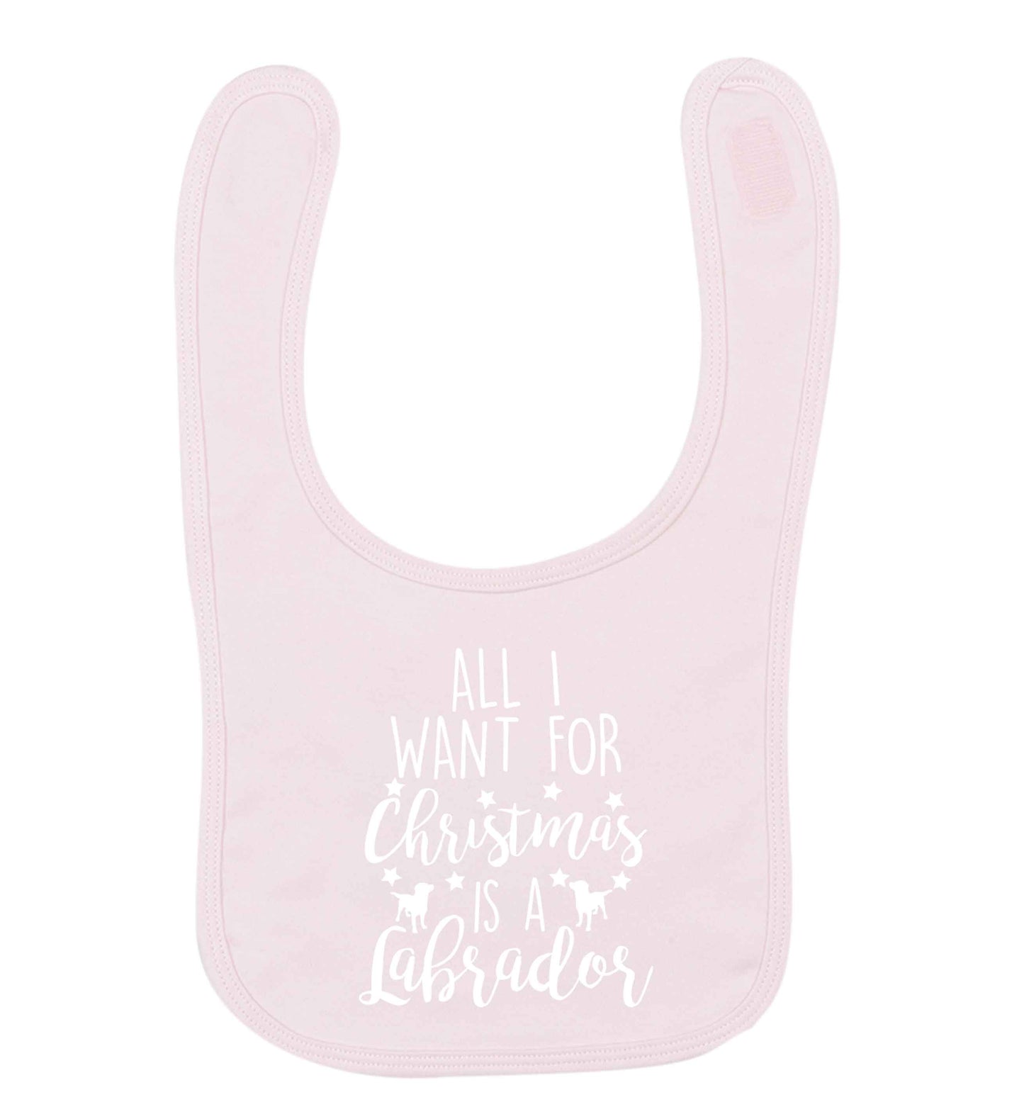 All I want for Christmas is a labrador pale pink baby bib
