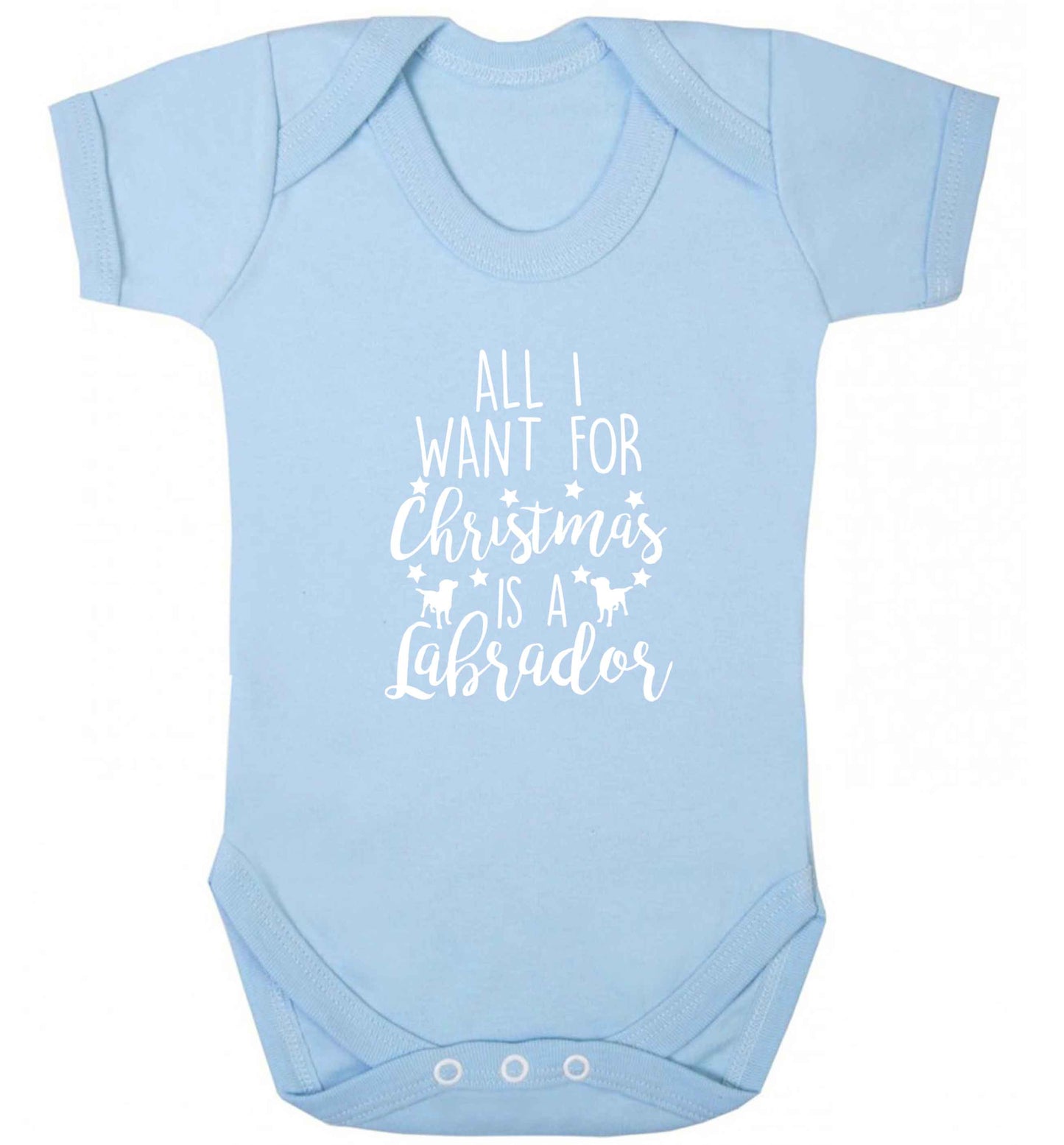 All I want for Christmas is a labrador baby vest pale blue 18-24 months
