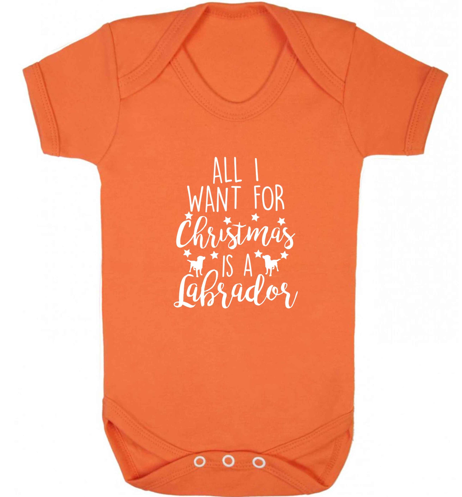 All I want for Christmas is a labrador baby vest orange 18-24 months