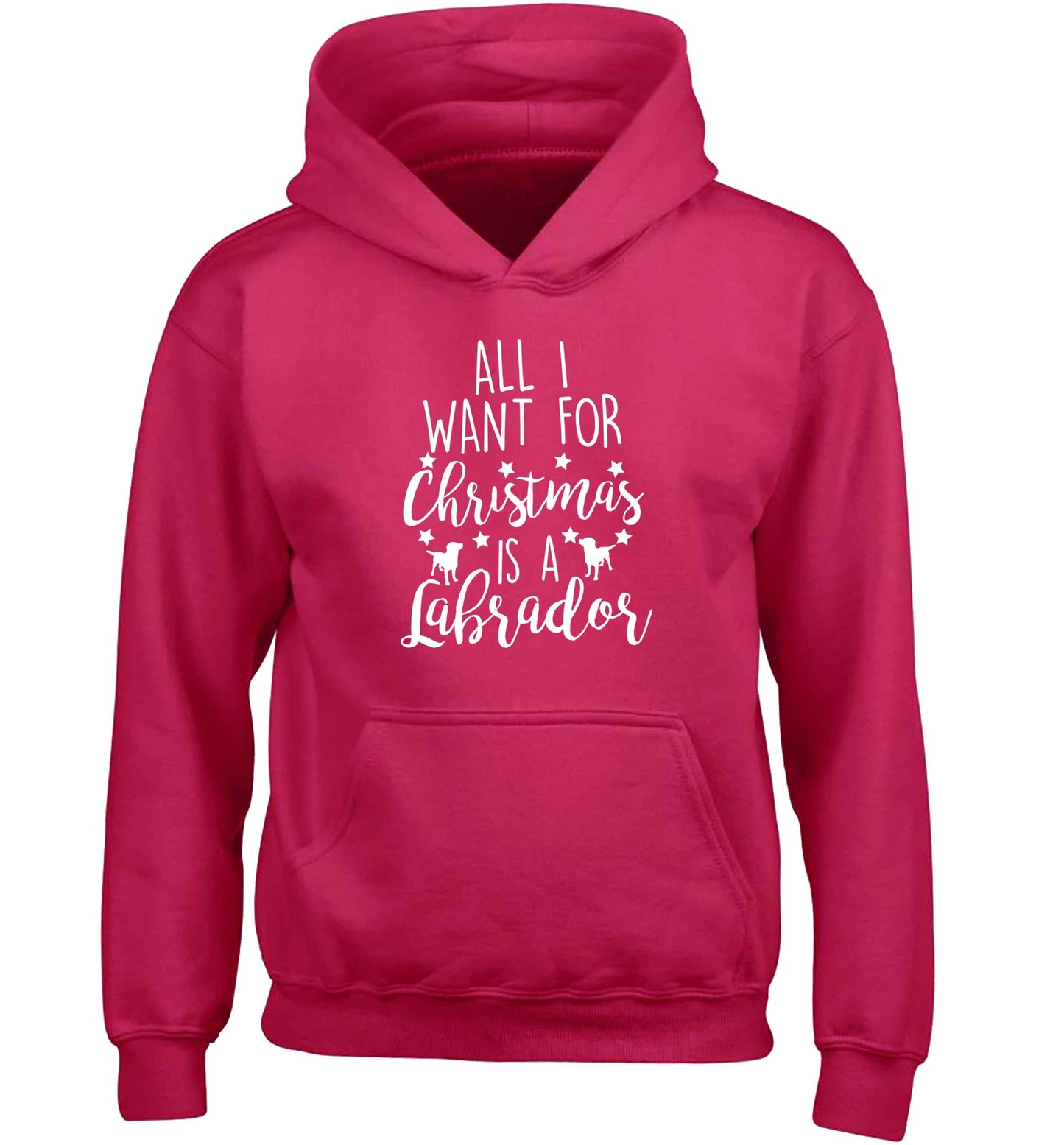 All I want for Christmas is a labrador children's pink hoodie 12-13 Years