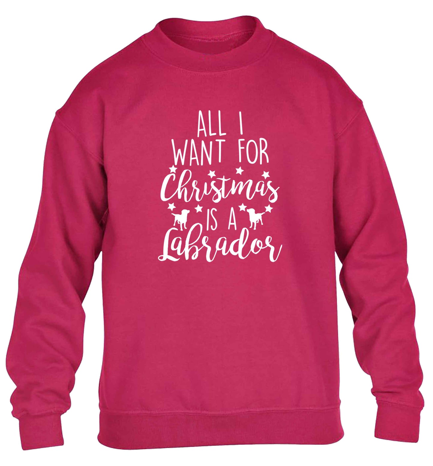 All I want for Christmas is a labrador children's pink sweater 12-13 Years