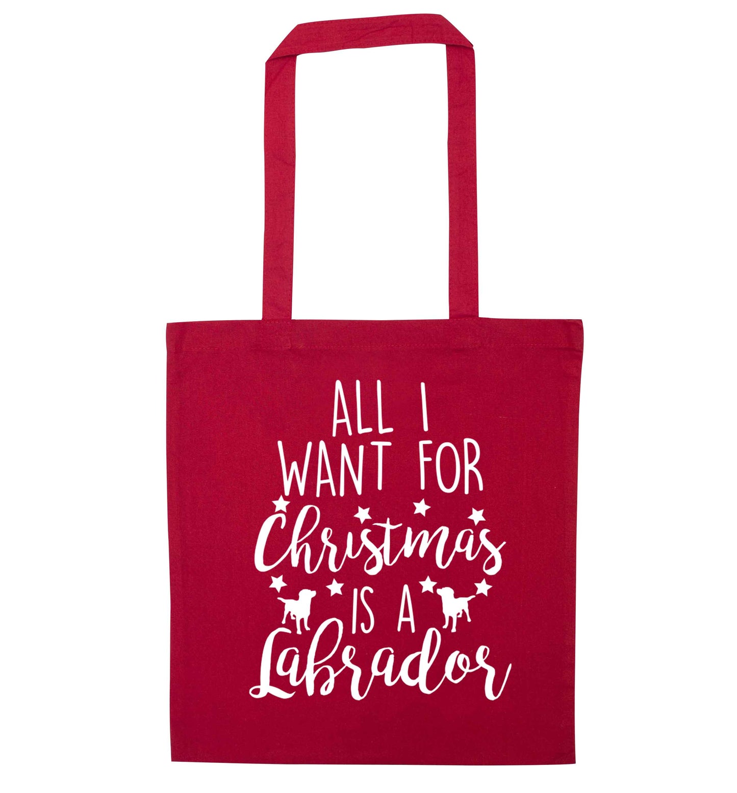 All I want for Christmas is a labrador red tote bag