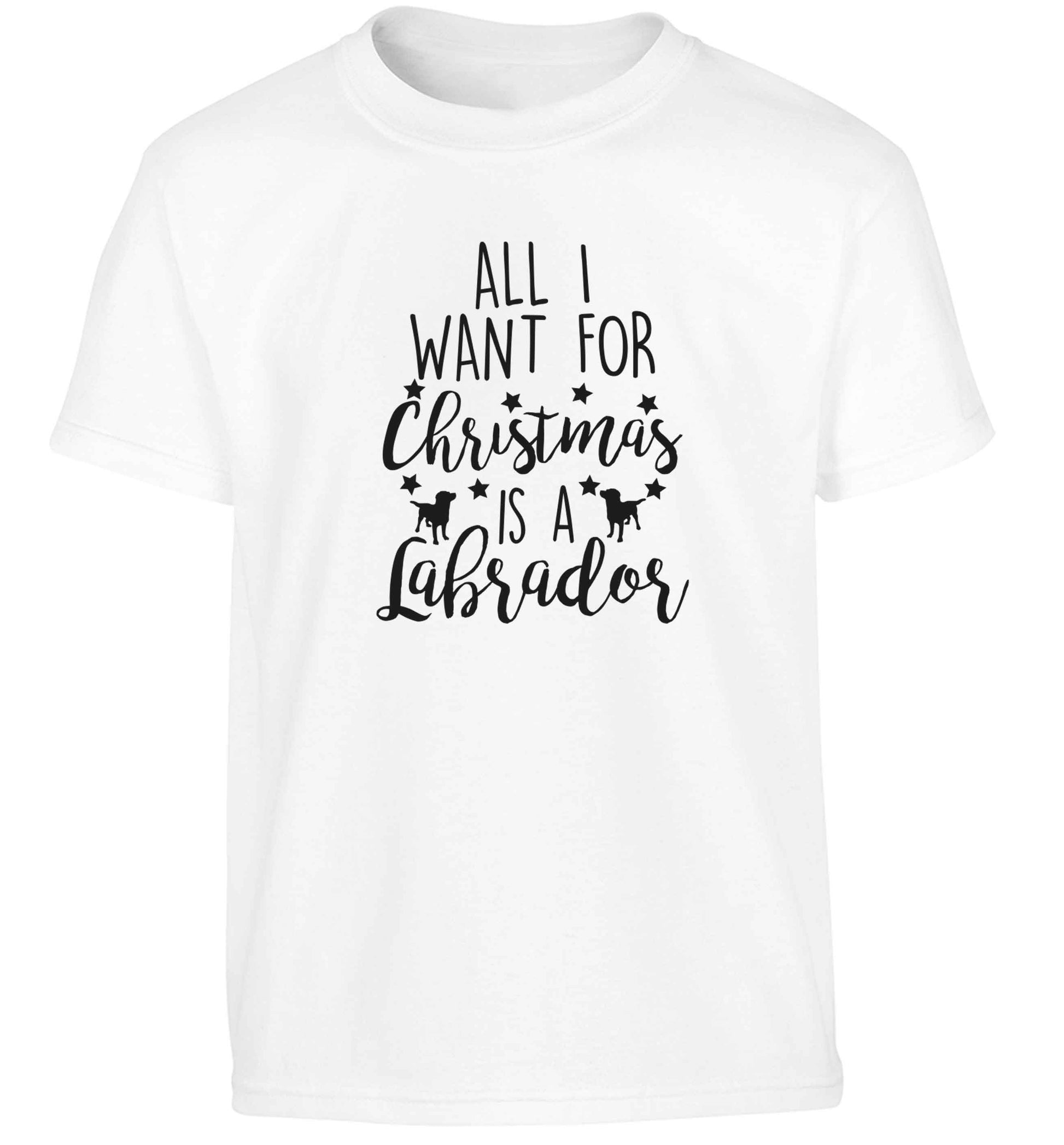 All I want for Christmas is a labrador Children's white Tshirt 12-13 Years