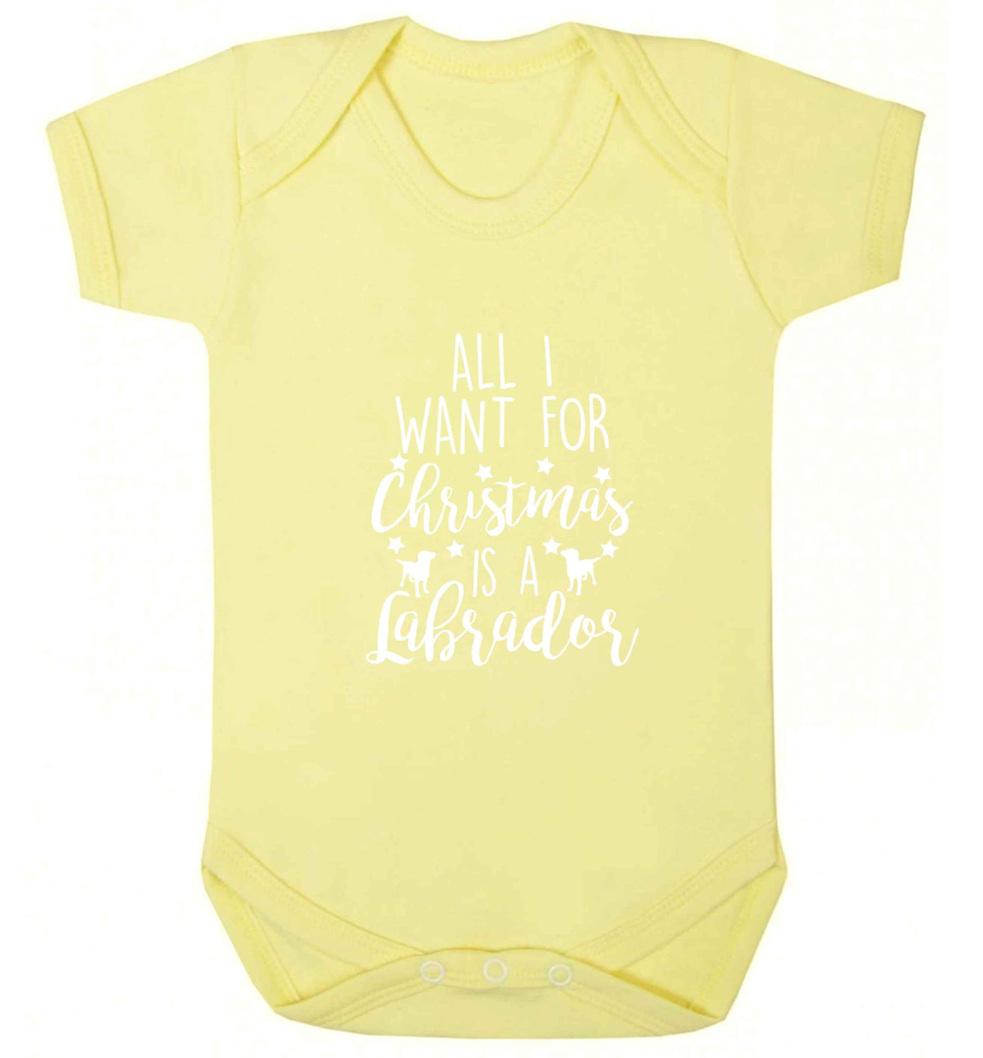 All I want for Christmas is a labrador baby vest pale yellow 18-24 months