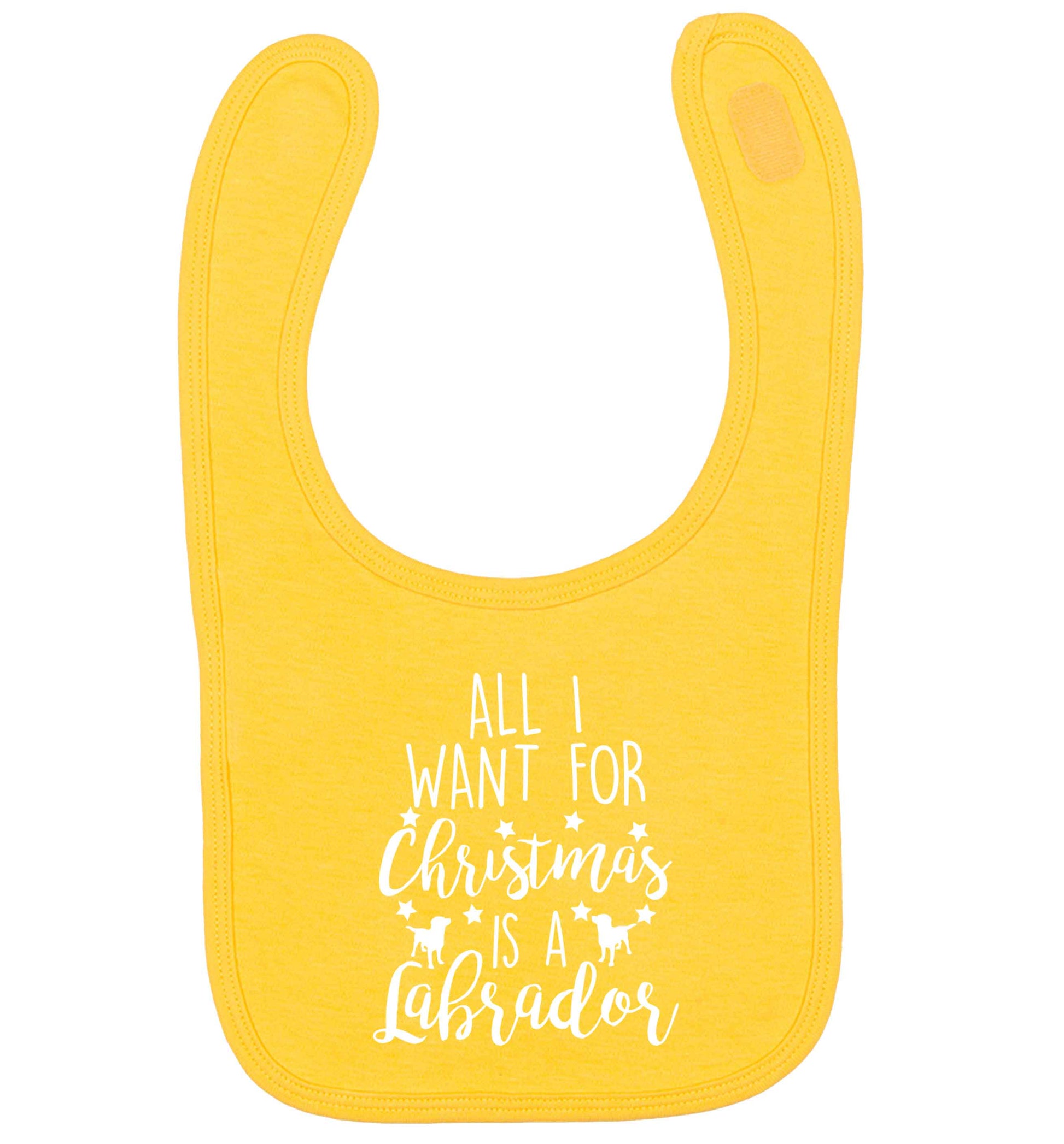All I want for Christmas is a labrador yellow baby bib