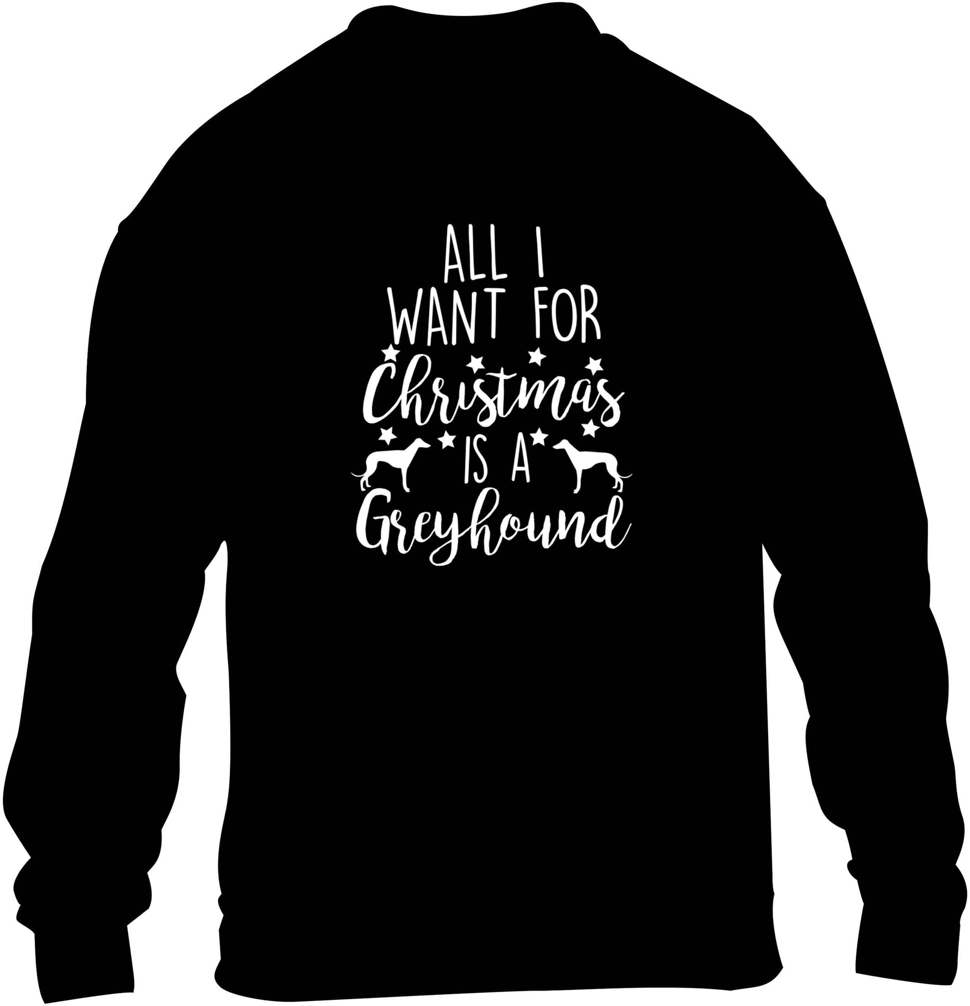 All I want for Christmas is a greyhound children's black sweater 12-13 Years