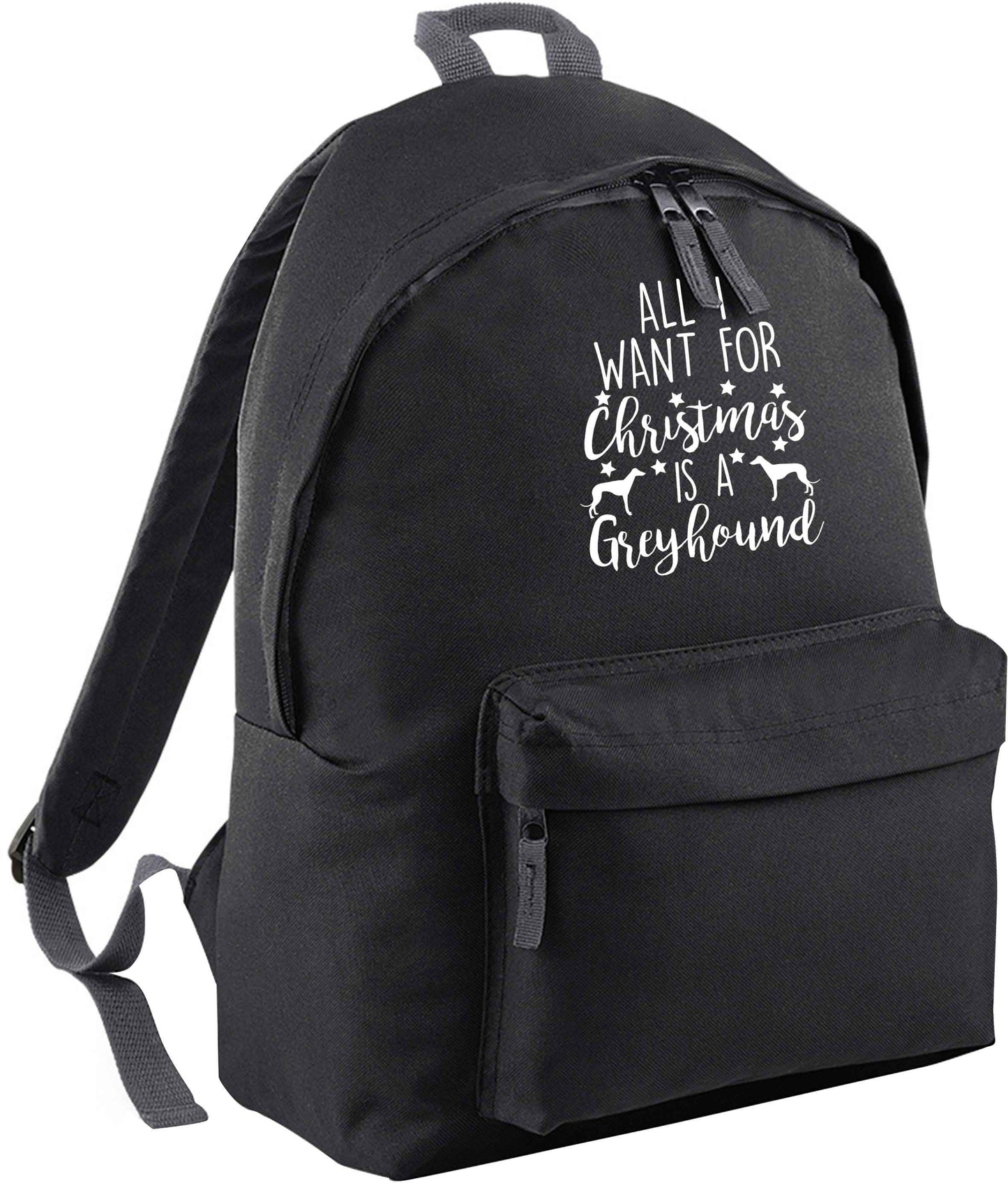 All I want for Christmas is a greyhound black adults backpack