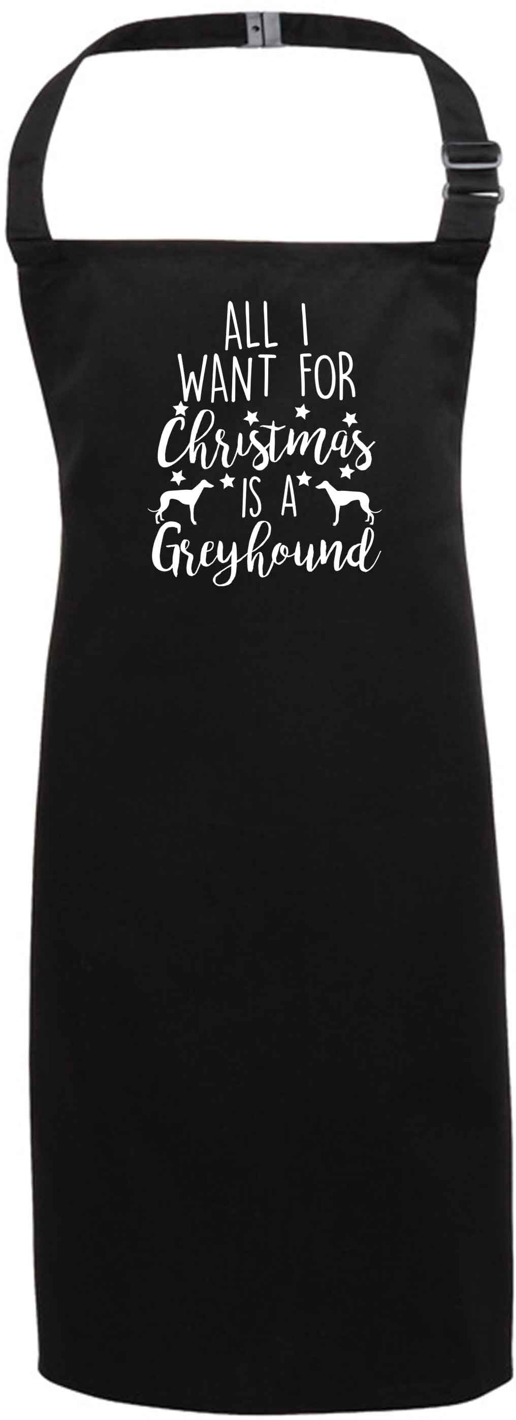 All I want for Christmas is a greyhound black apron 7-10 years