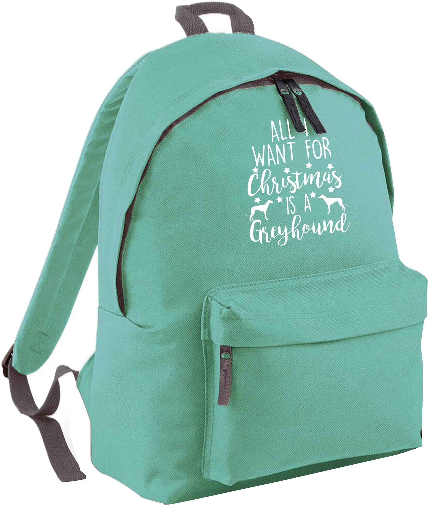 All I want for Christmas is a greyhound mint adults backpack