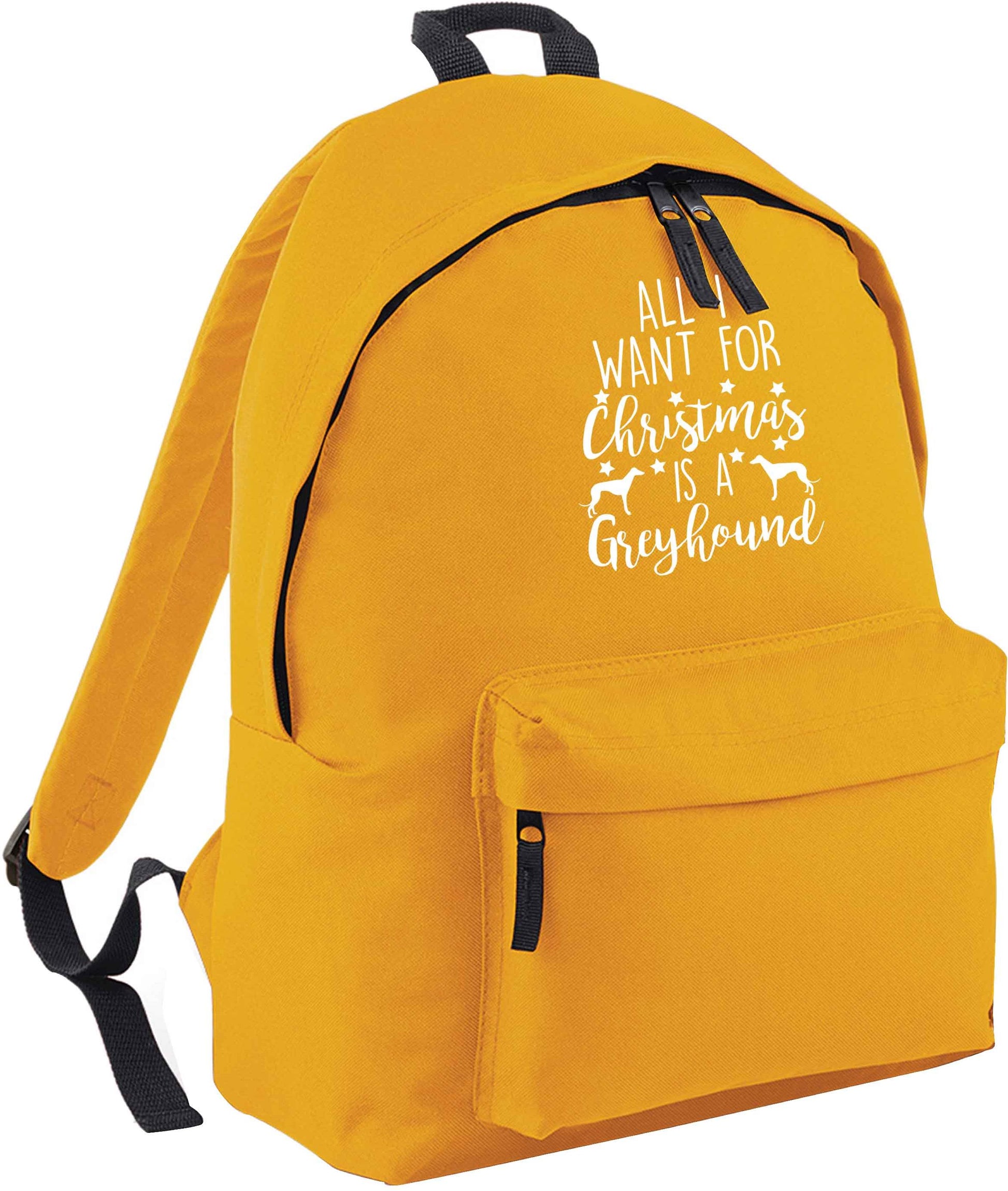 All I want for Christmas is a greyhound mustard adults backpack