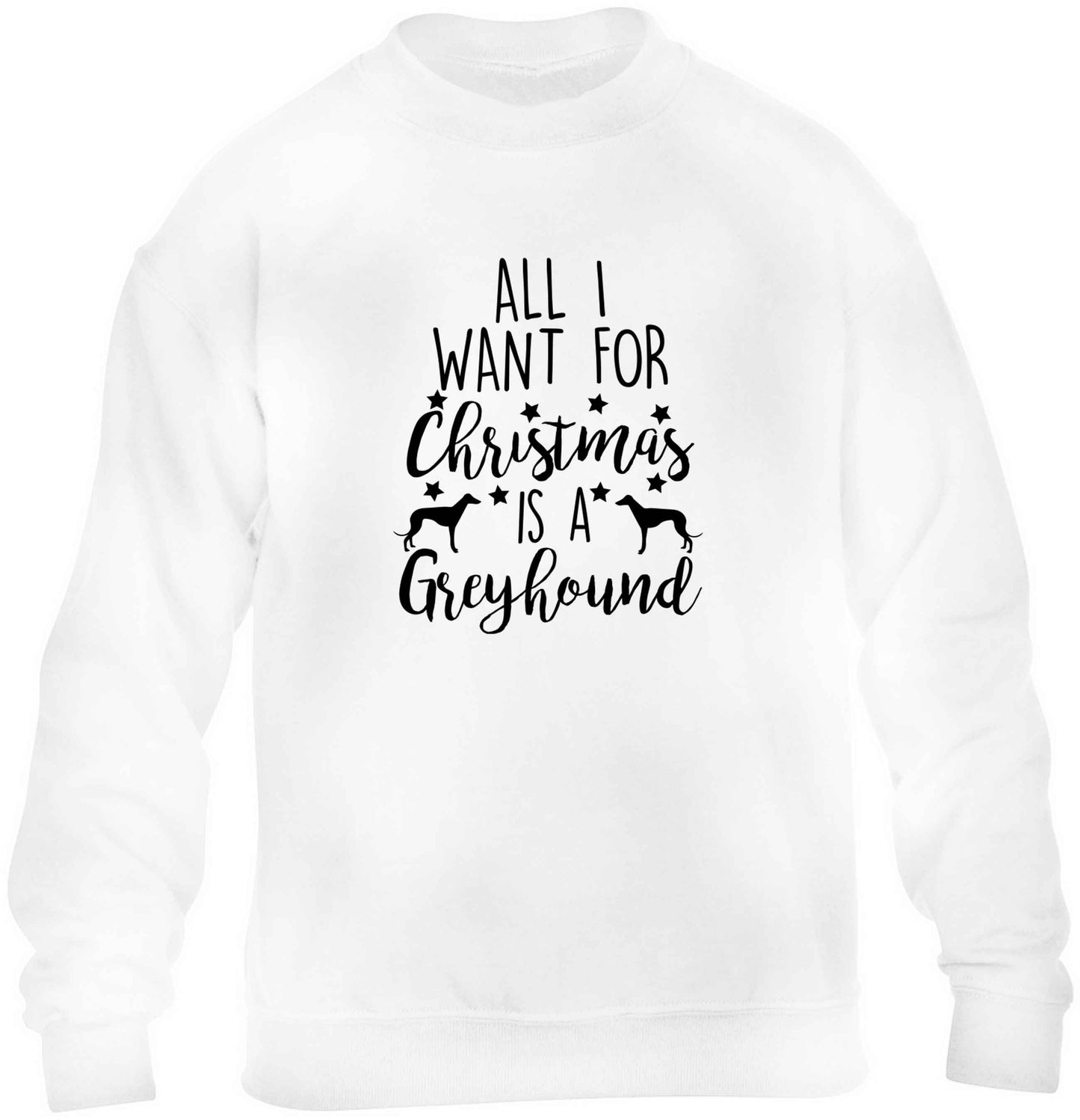 All I want for Christmas is a greyhound children's white sweater 12-13 Years