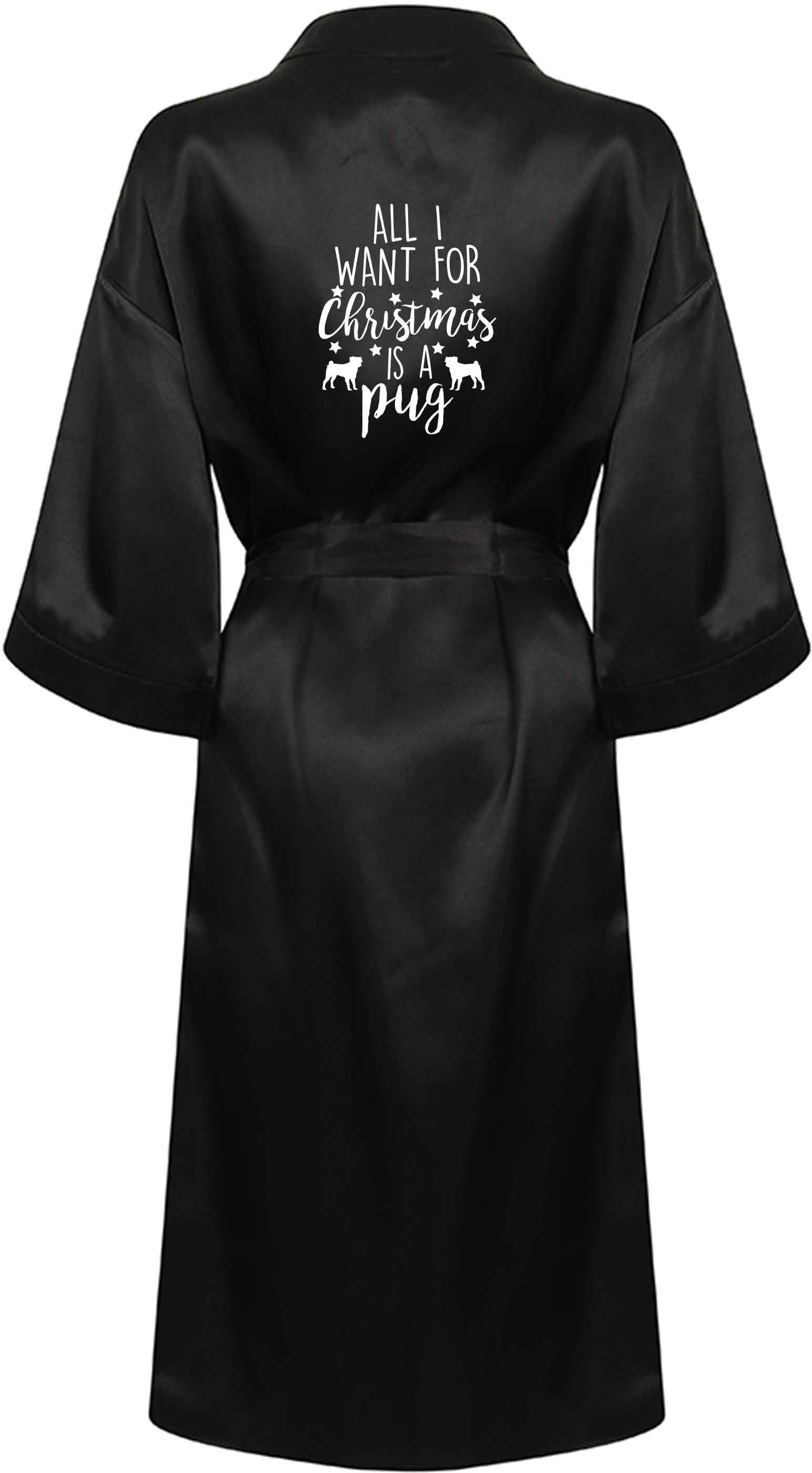 All I want for Christmas is a pug XL/XXL black ladies dressing gown size 16/18