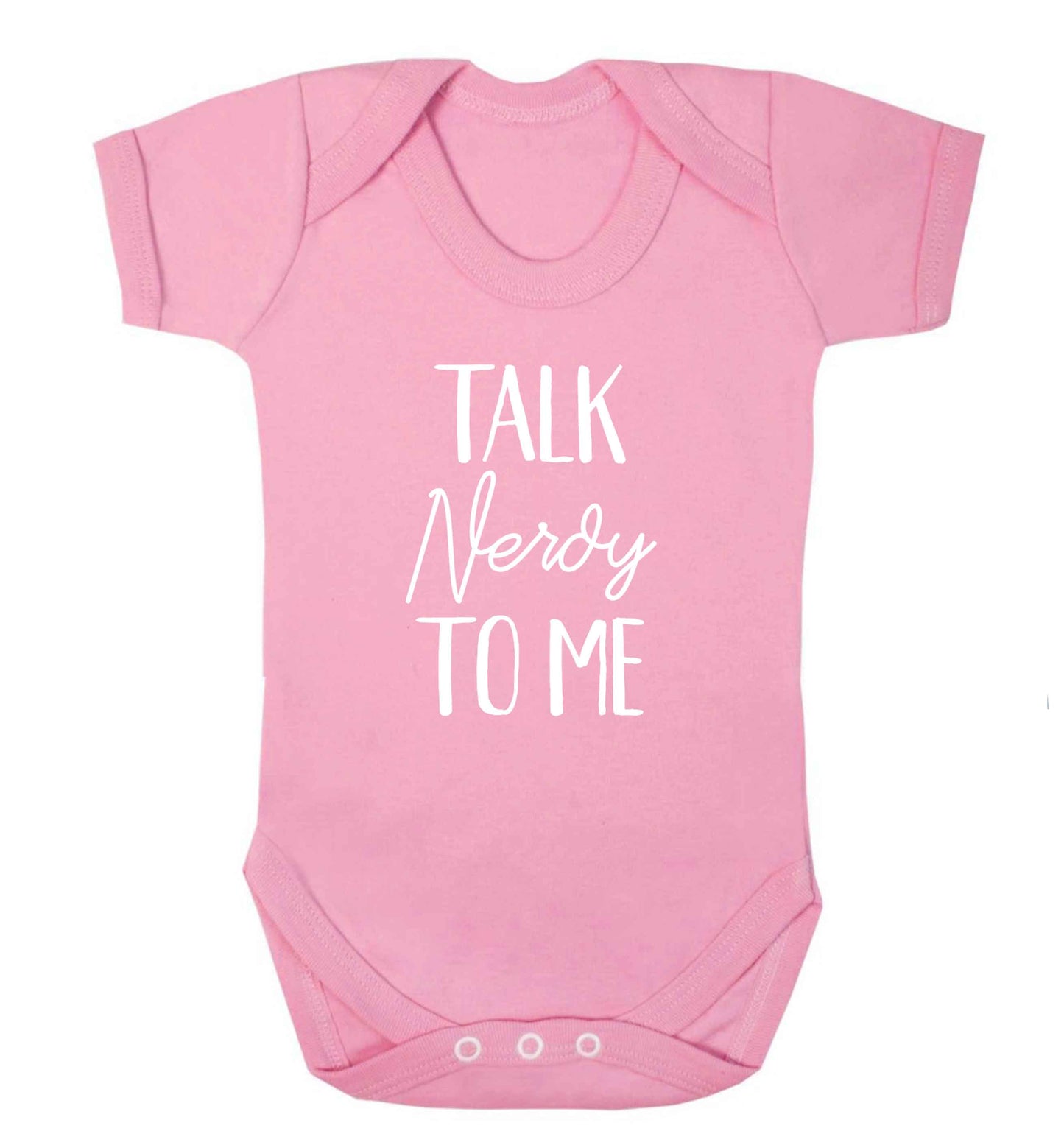 Talk nerdy to me baby vest pale pink 18-24 months