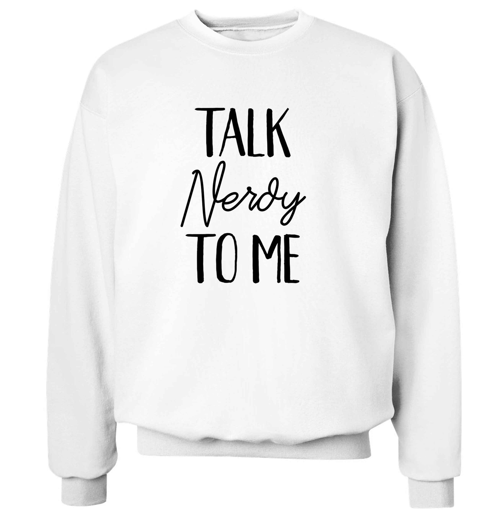 Talk nerdy to me adult's unisex white sweater 2XL