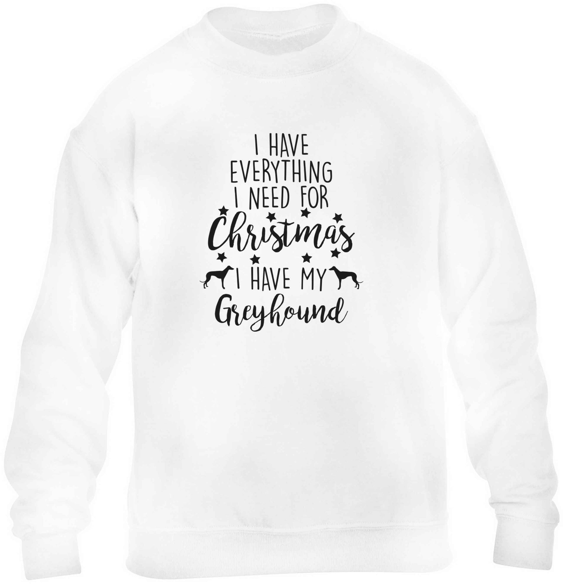 I have everything I need for Christmas I have my greyhound children's white sweater 12-13 Years
