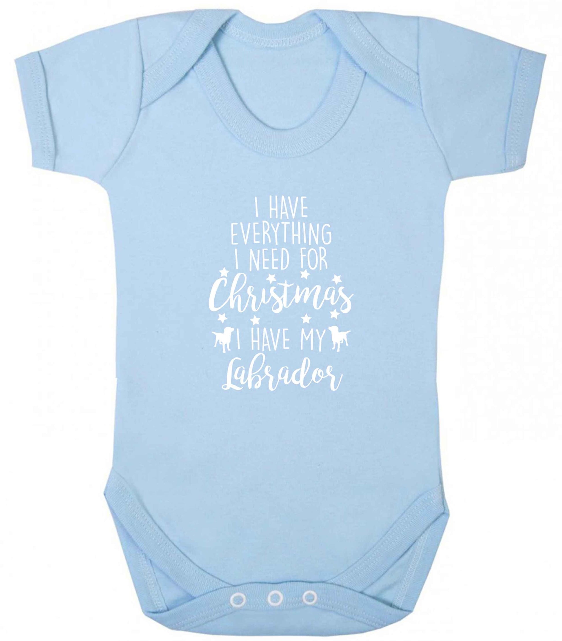 I have everything I need for Christmas I have my labrador baby vest pale blue 18-24 months