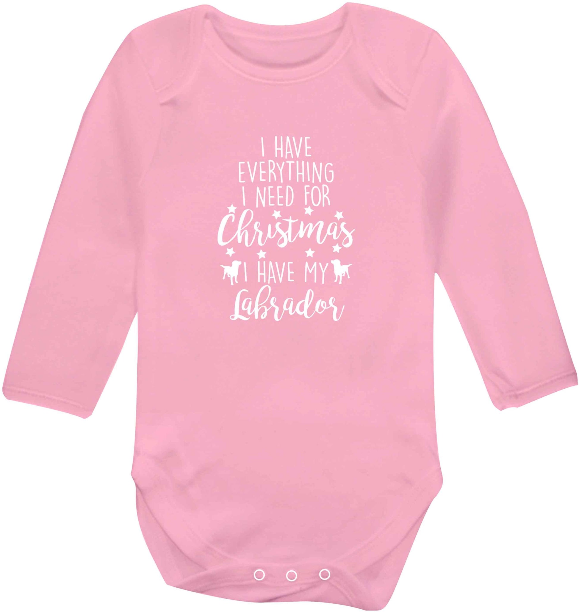 I have everything I need for Christmas I have my labrador baby vest long sleeved pale pink 6-12 months