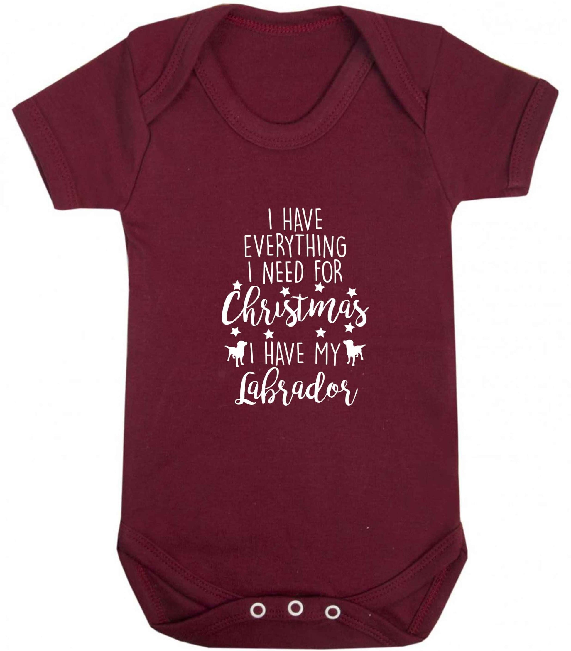 I have everything I need for Christmas I have my labrador baby vest maroon 18-24 months