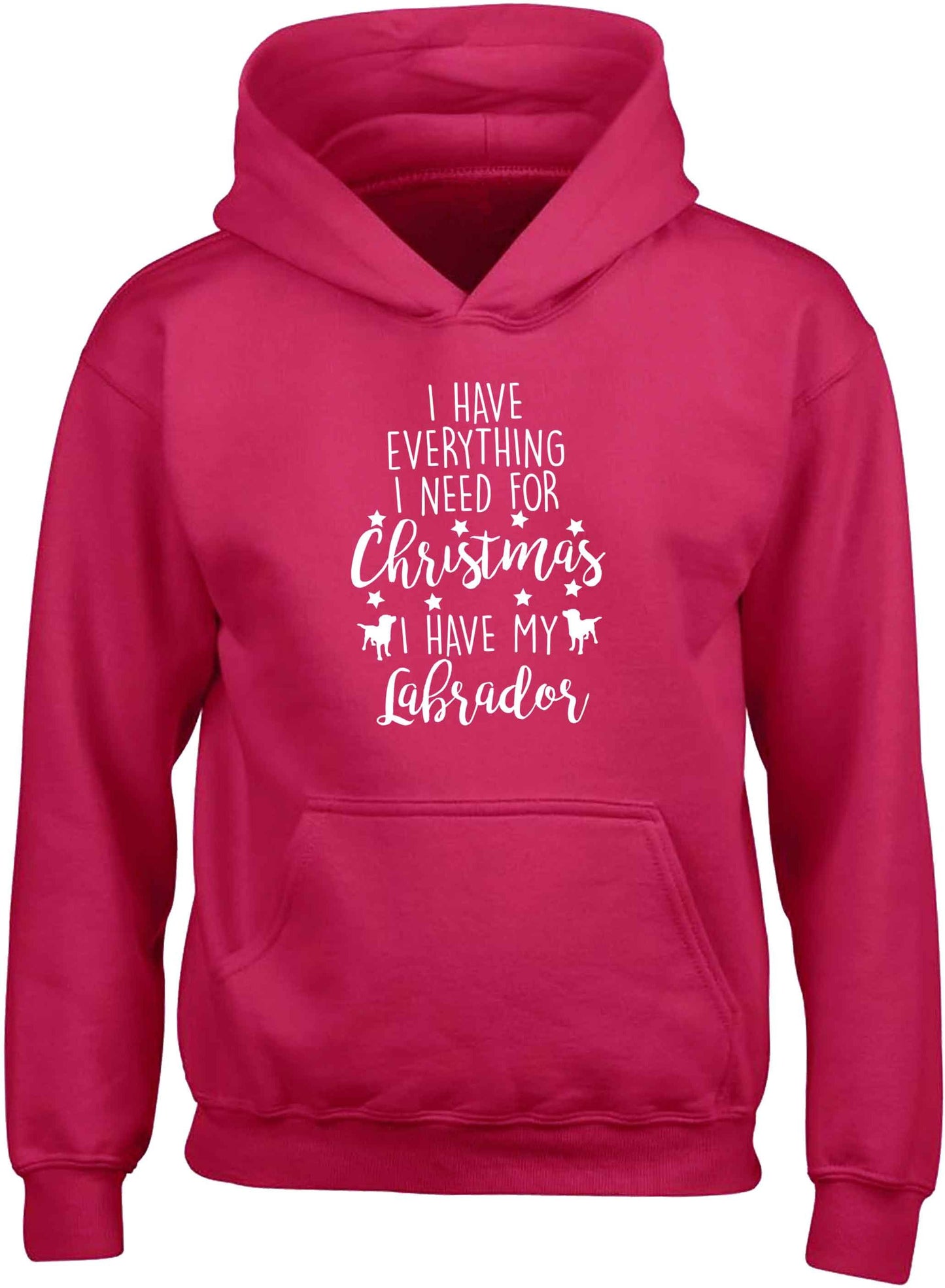 I have everything I need for Christmas I have my labrador children's pink hoodie 12-13 Years