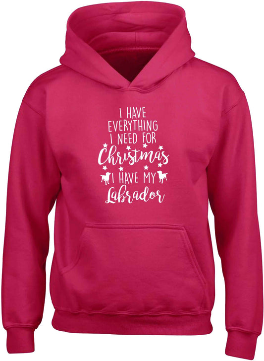 I have everything I need for Christmas I have my labrador children's pink hoodie 12-13 Years