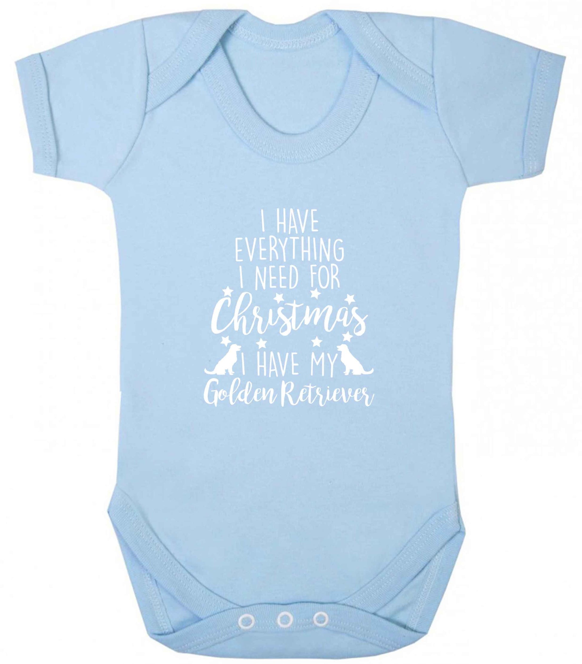 I have everything I need for Christmas I have my golden retriever baby vest pale blue 18-24 months