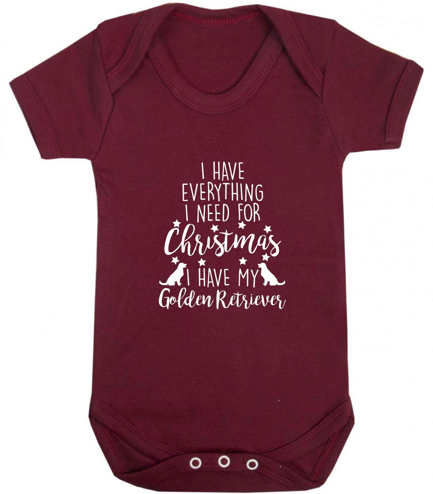 I have everything I need for Christmas I have my golden retriever baby vest maroon 18-24 months
