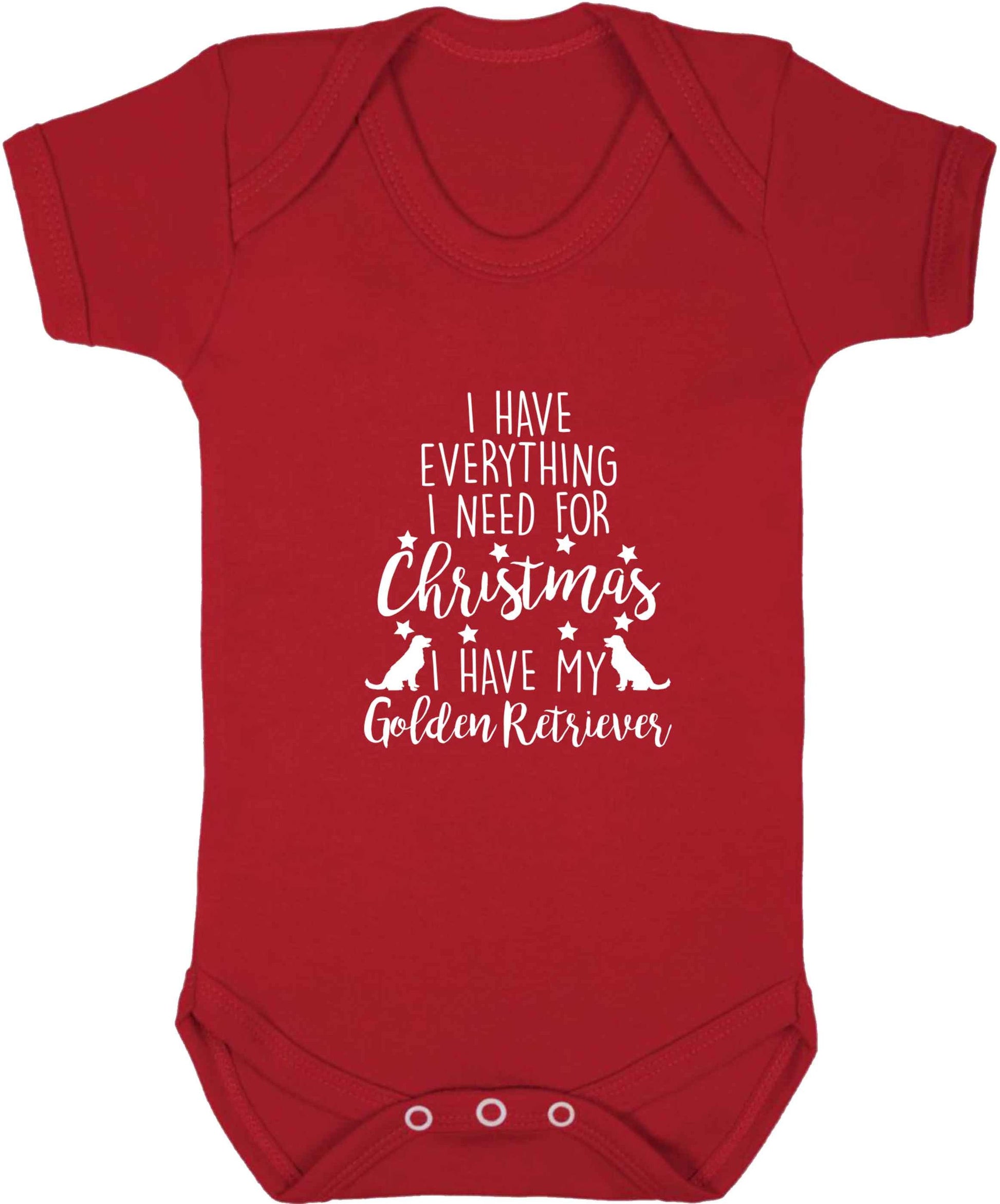 I have everything I need for Christmas I have my golden retriever baby vest red 18-24 months
