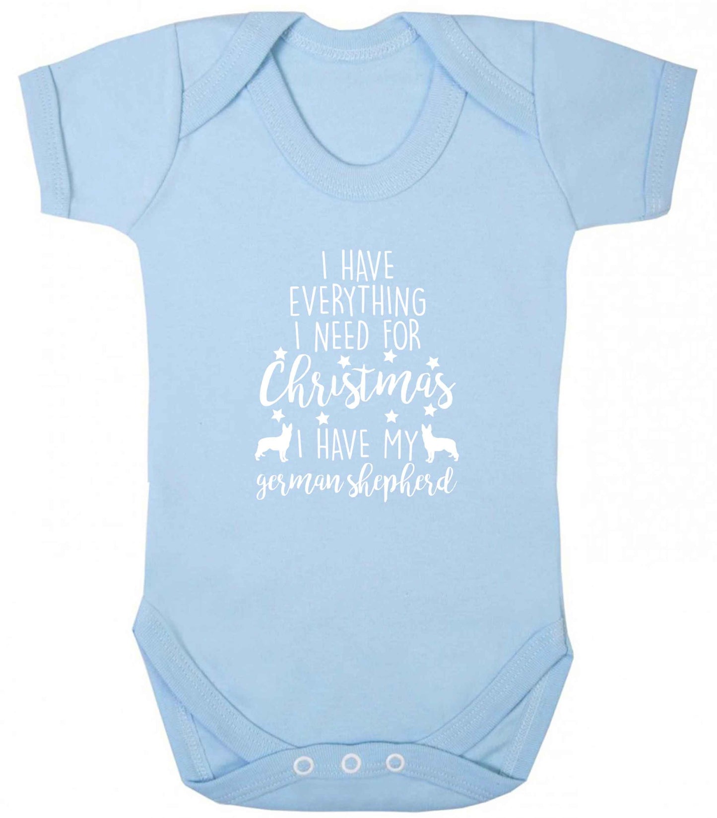 I have everything I need for Christmas I have my german shepherd baby vest pale blue 18-24 months