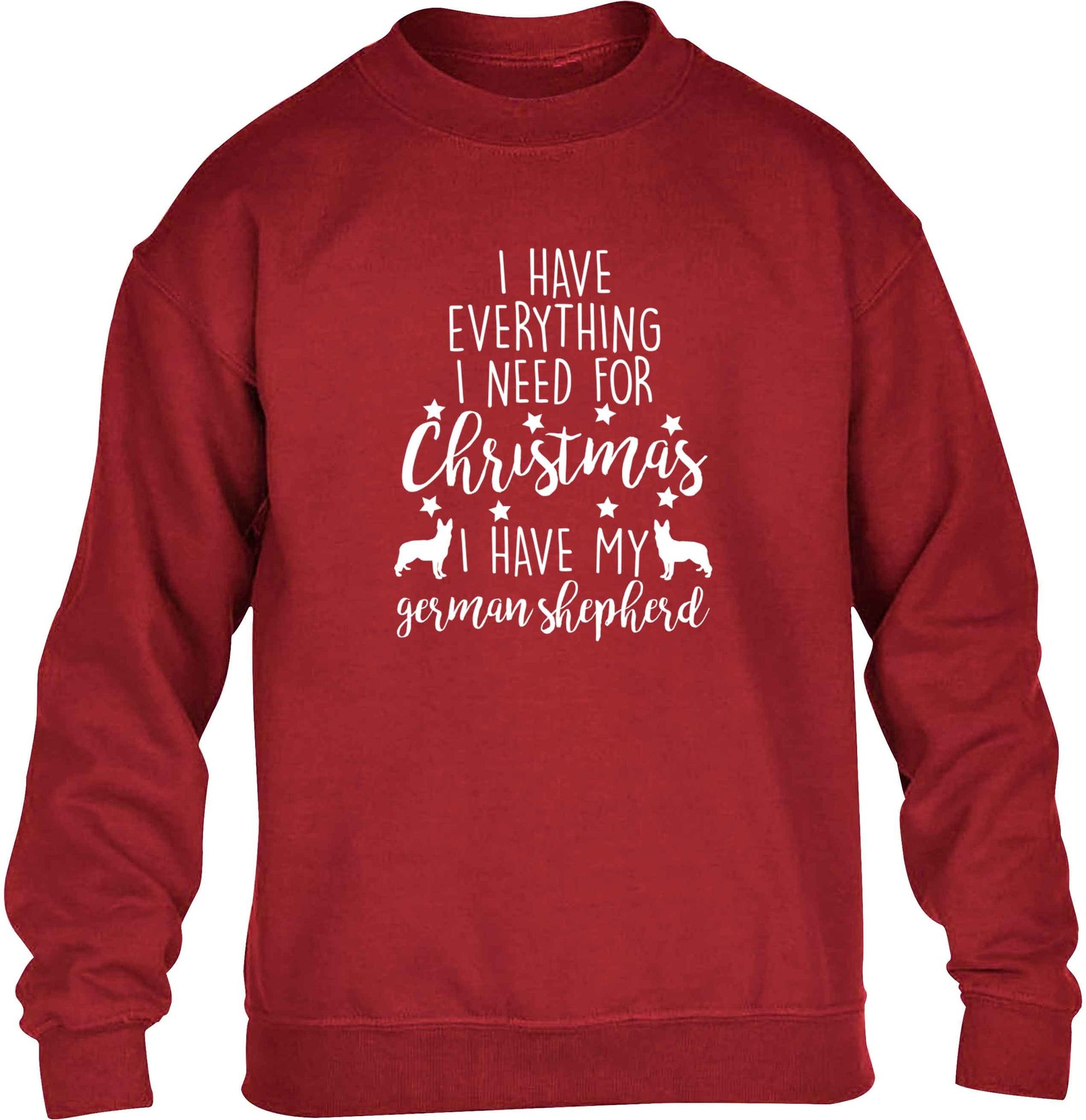 I have everything I need for Christmas I have my german shepherd children's grey sweater 12-13 Years