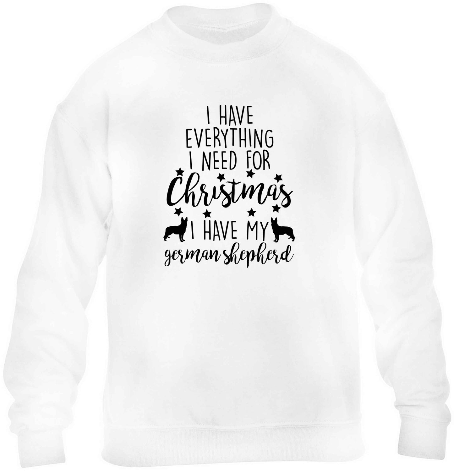 I have everything I need for Christmas I have my german shepherd children's white sweater 12-13 Years
