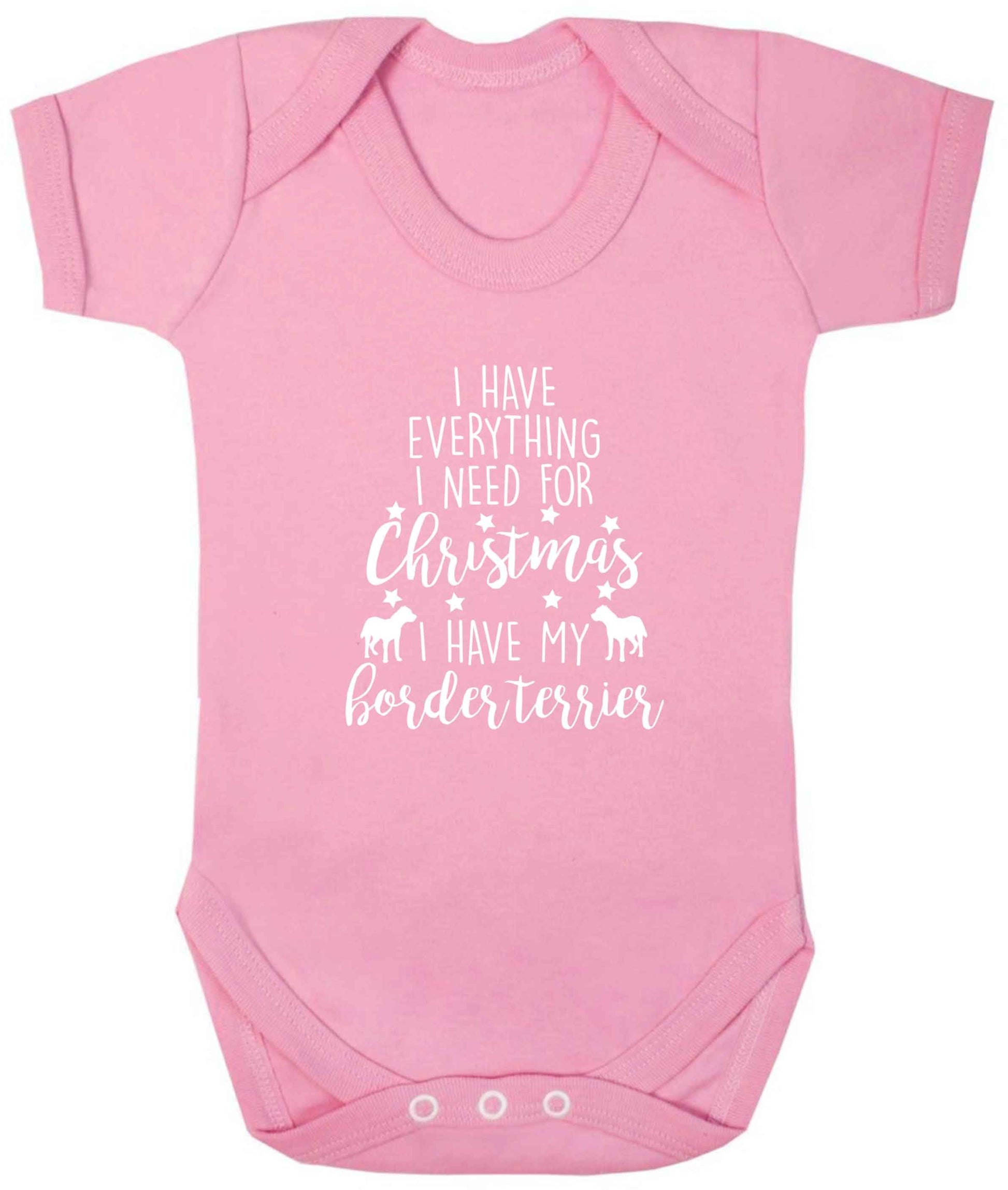 I have everything I need for Christmas I have my border terrier baby vest pale pink 18-24 months