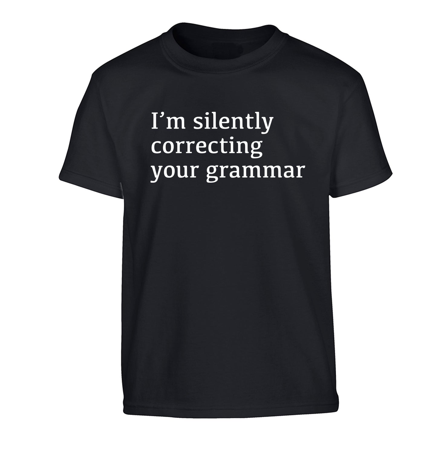 I'm silently correcting your grammar  Children's black Tshirt 12-14 Years