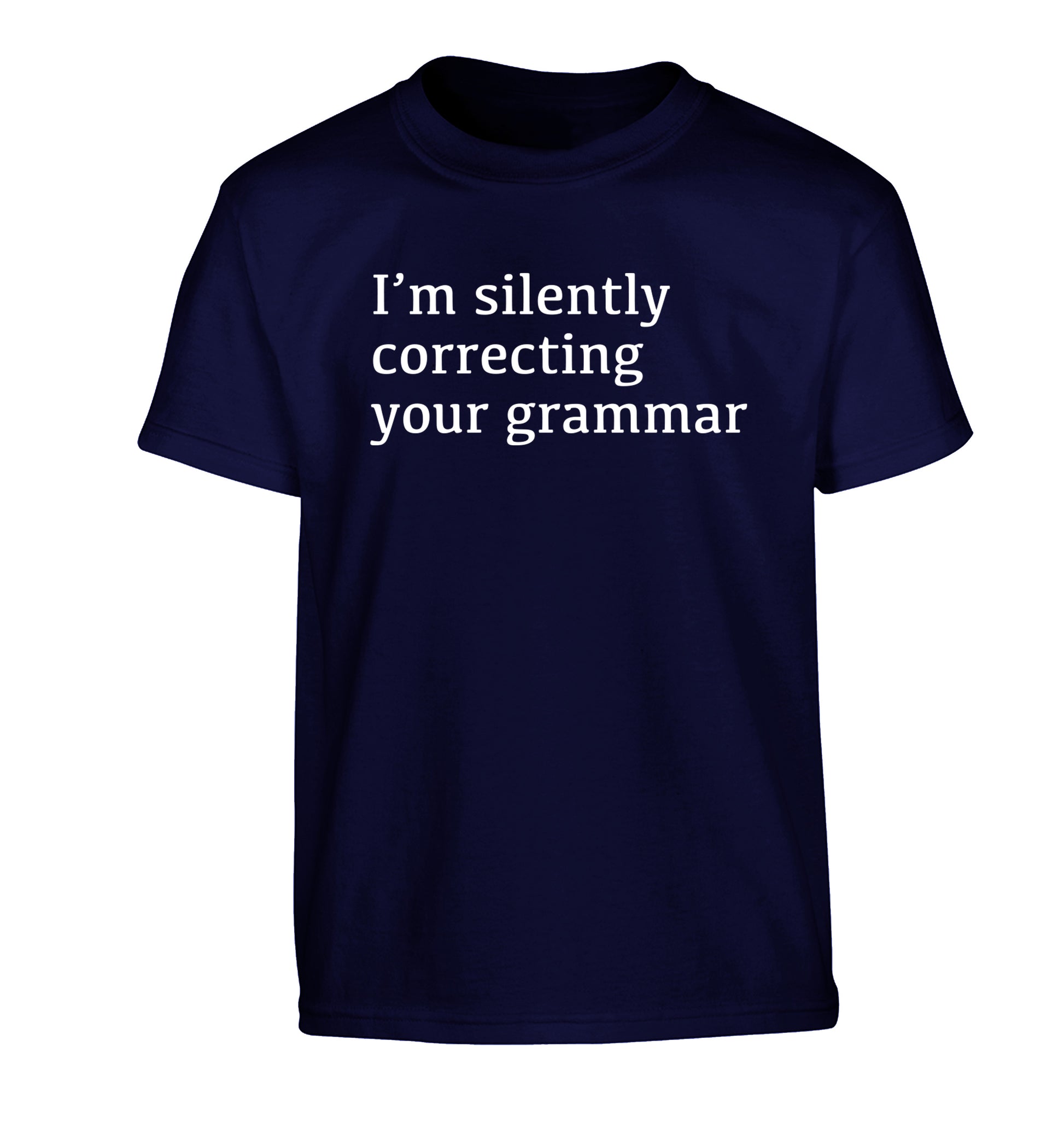 I'm silently correcting your grammar  Children's navy Tshirt 12-14 Years