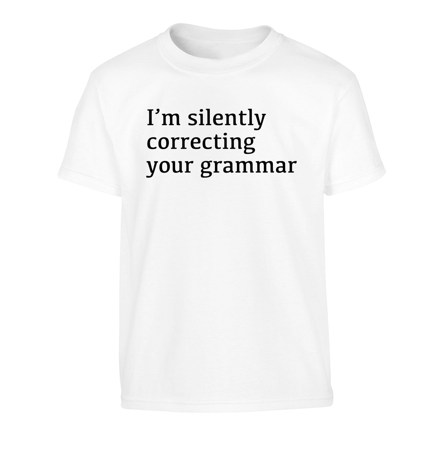 I'm silently correcting your grammar  Children's white Tshirt 12-14 Years