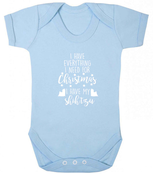 I have everything I need for Christmas I have my shih tzu baby vest pale blue 18-24 months