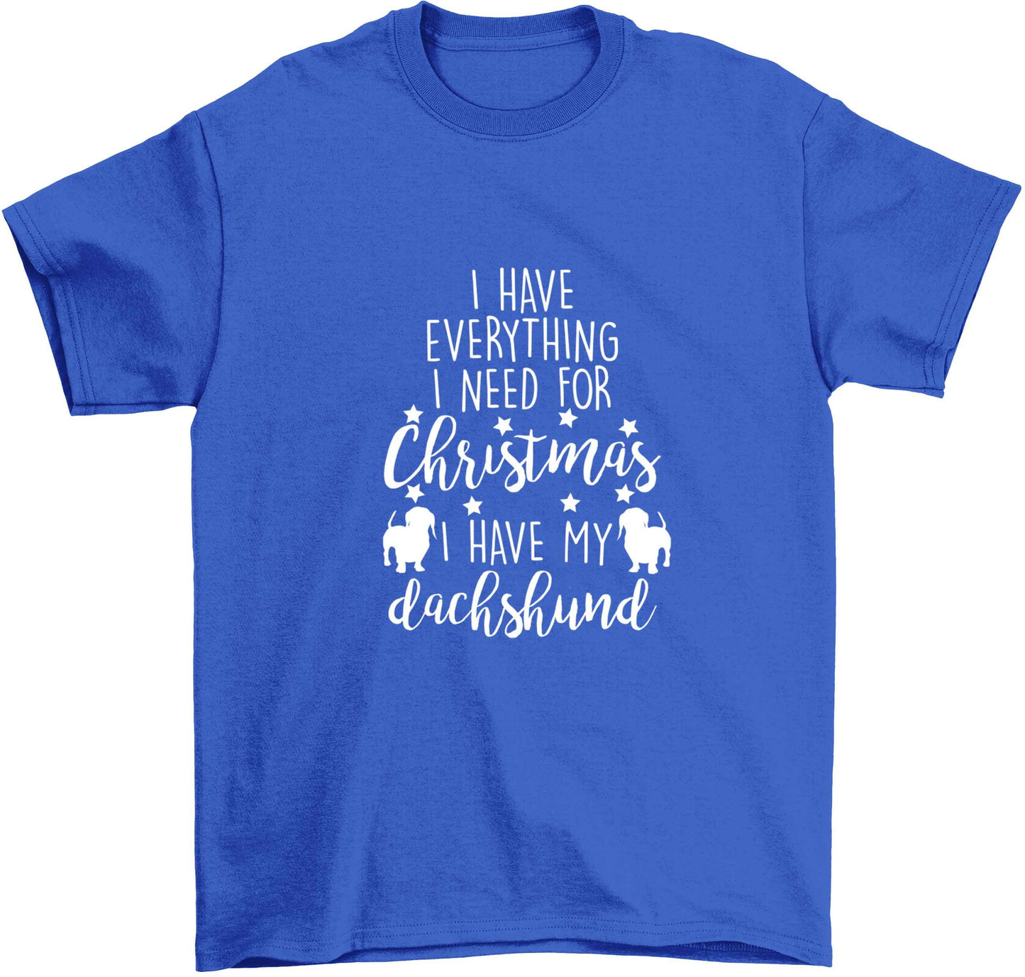 I have everything I need for Christmas I have my dachshund Children's blue Tshirt 12-13 Years