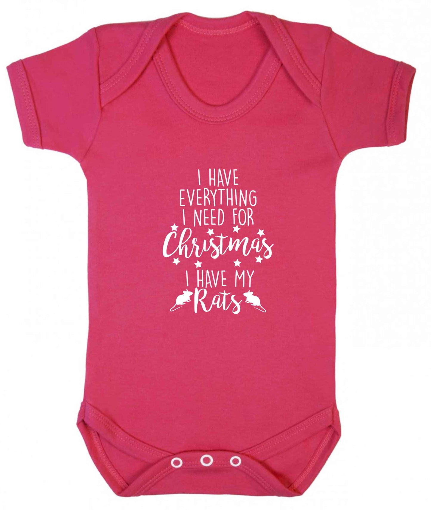I have everything I need for Christmas I have my rats baby vest dark pink 18-24 months