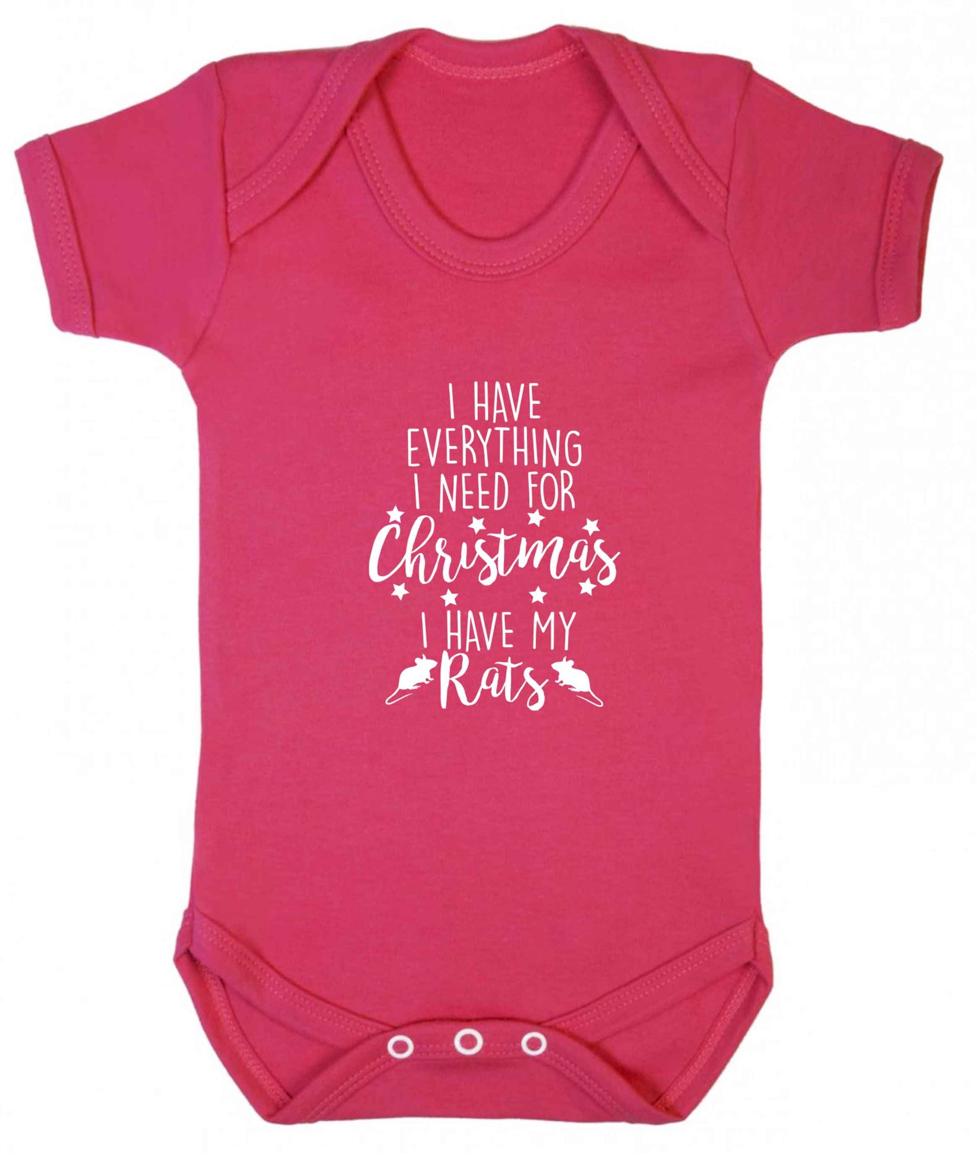 I have everything I need for Christmas I have my rats baby vest dark pink 18-24 months