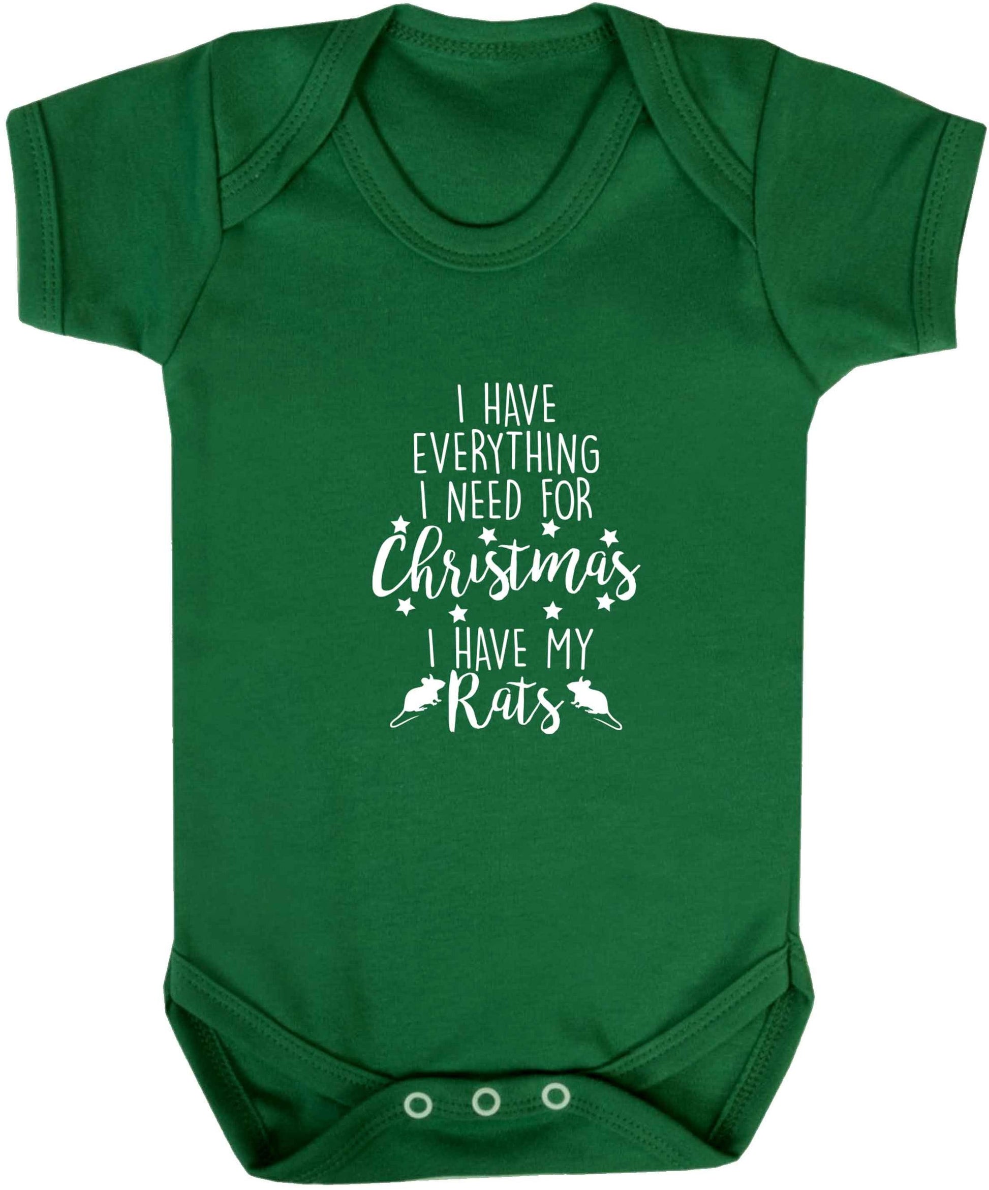 I have everything I need for Christmas I have my rats baby vest green 18-24 months