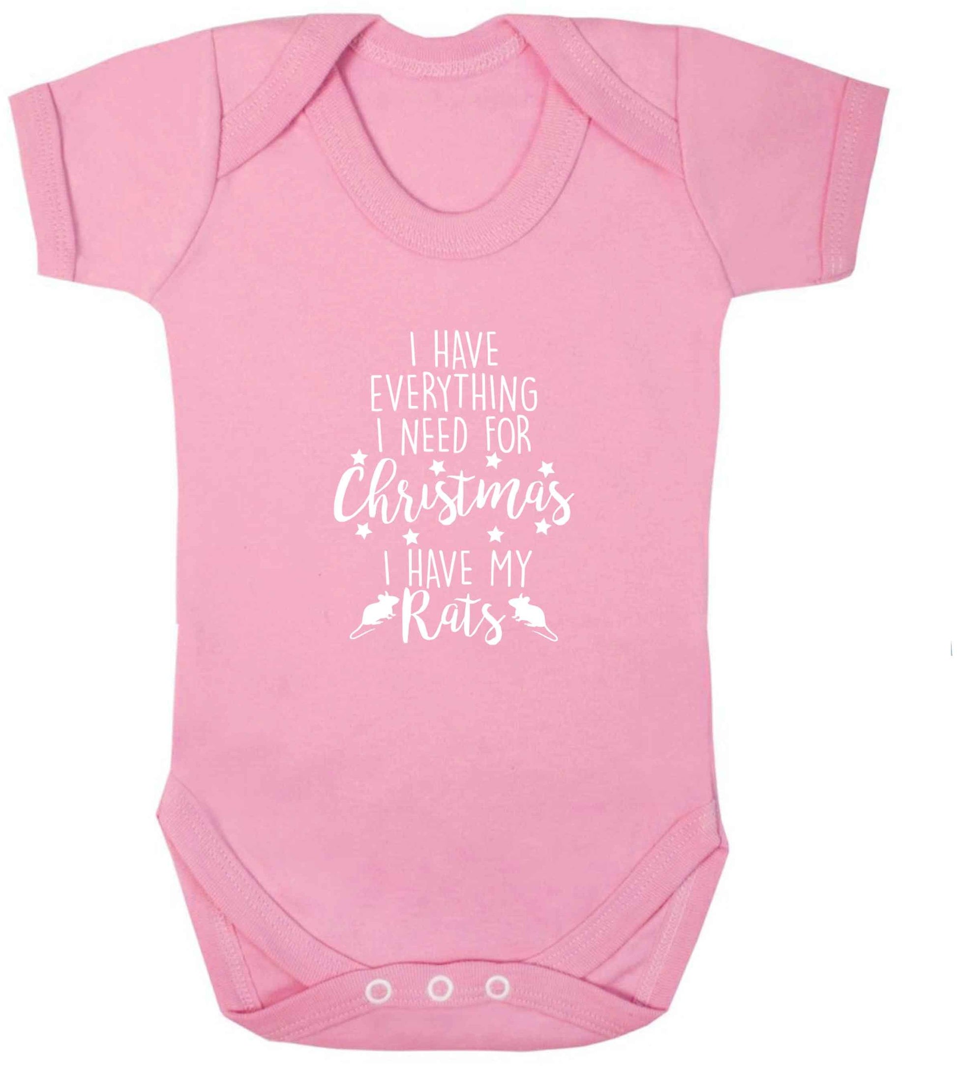 I have everything I need for Christmas I have my rats baby vest pale pink 18-24 months