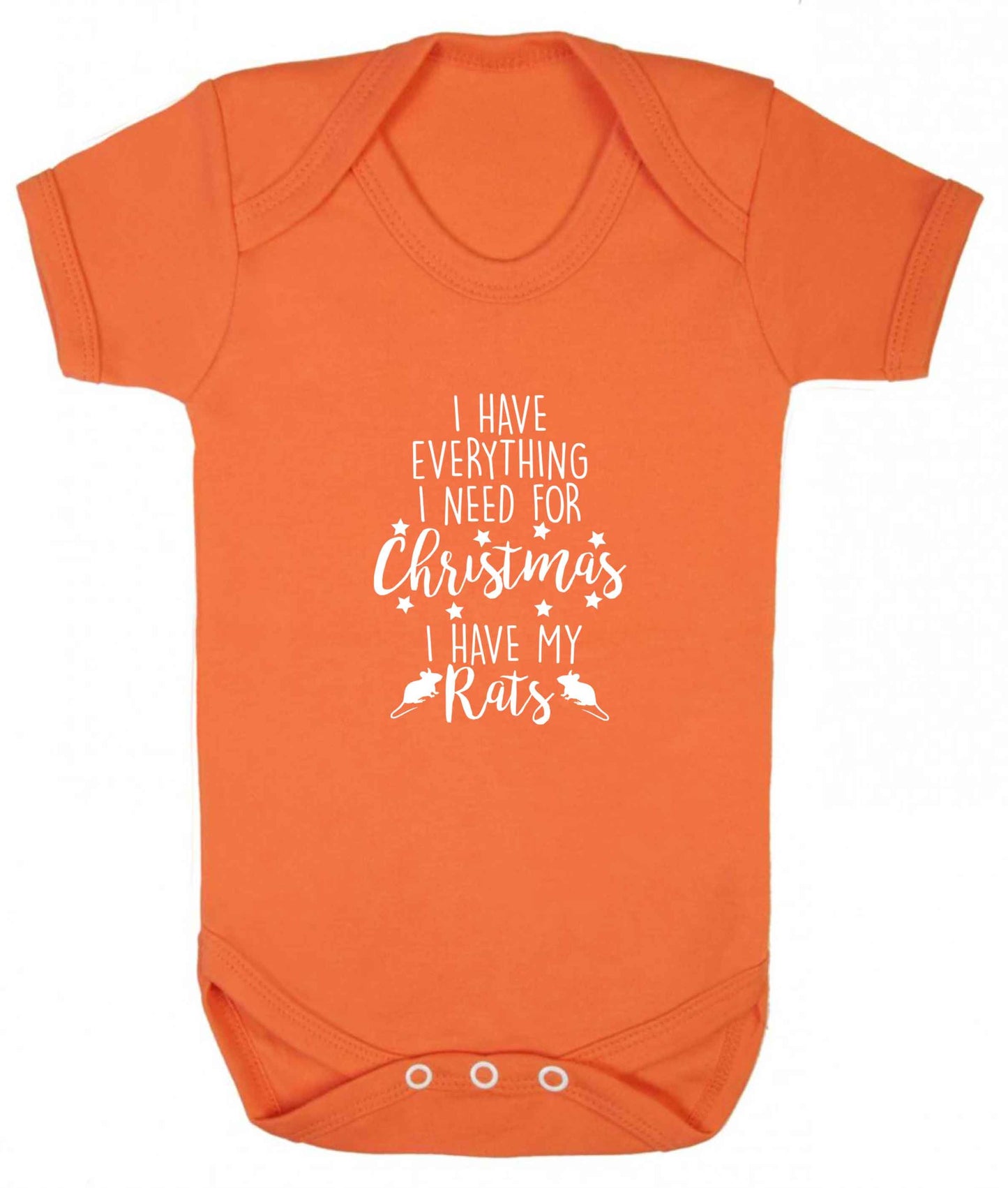 I have everything I need for Christmas I have my rats baby vest orange 18-24 months
