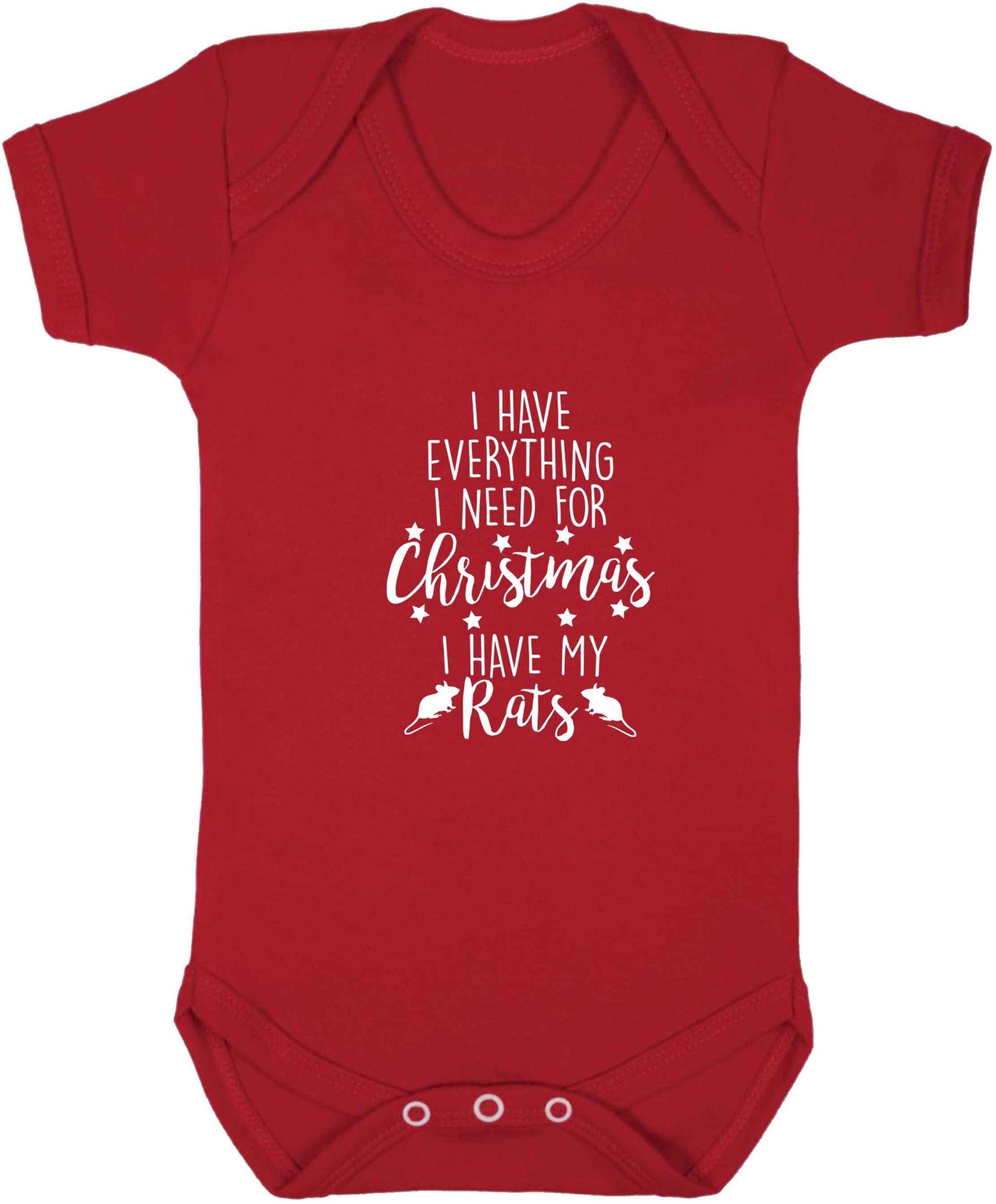 I have everything I need for Christmas I have my rats baby vest red 18-24 months