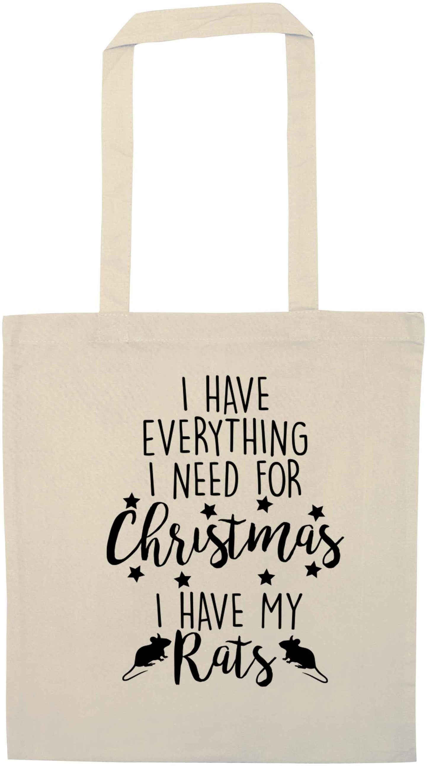 I have everything I need for Christmas I have my rats natural tote bag
