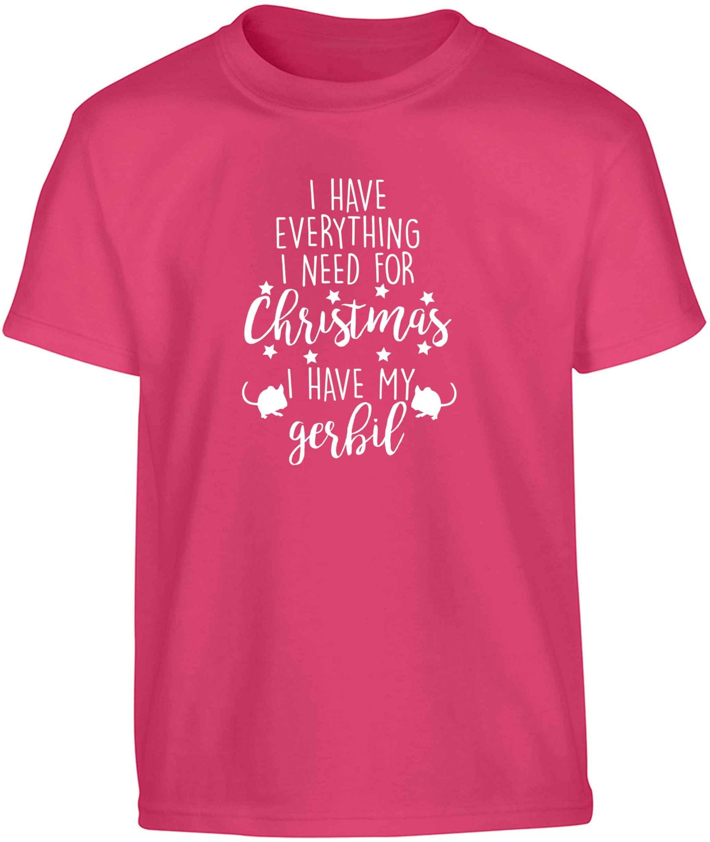 I have everything I need for Christmas I have my gerbil Children's pink Tshirt 12-13 Years