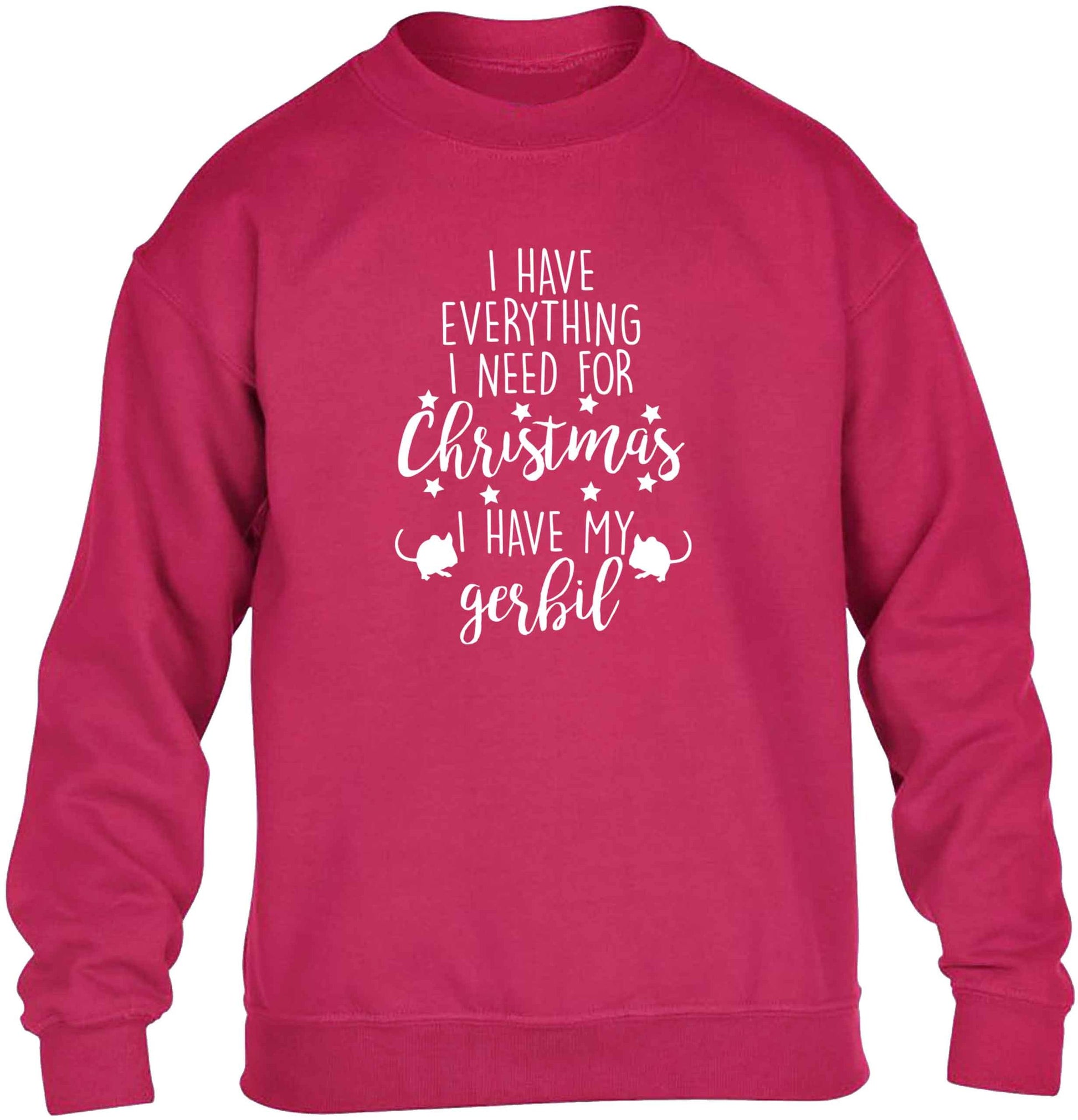I have everything I need for Christmas I have my gerbil children's pink sweater 12-13 Years