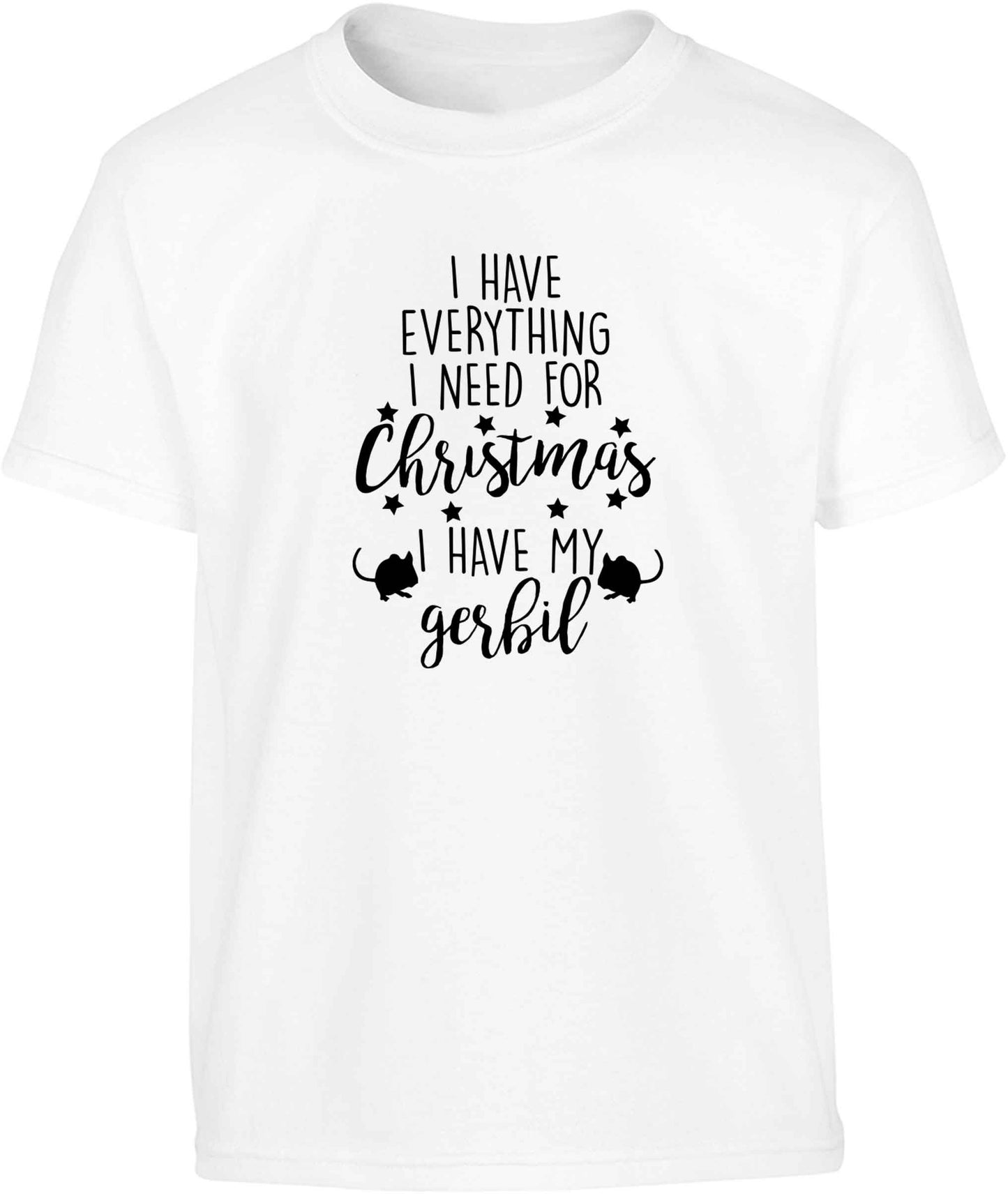 I have everything I need for Christmas I have my gerbil Children's white Tshirt 12-13 Years