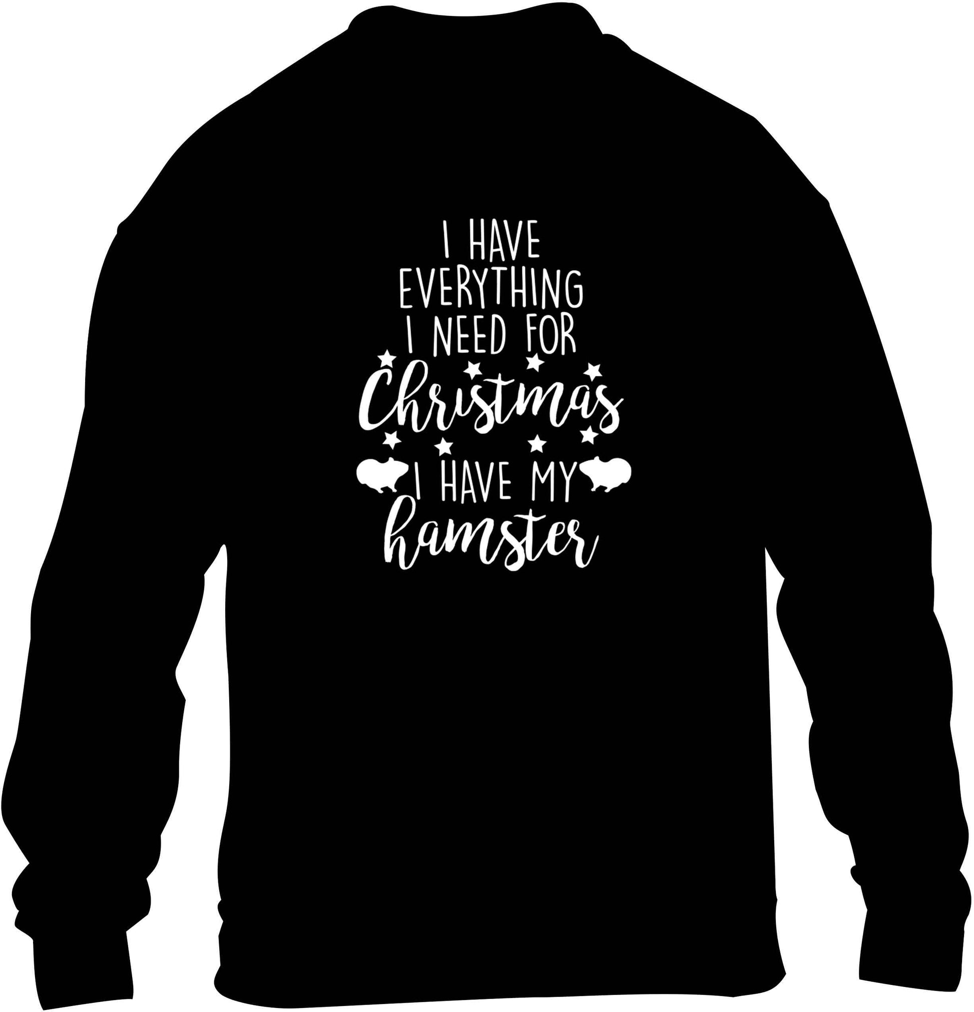 I have everything I need for Christmas I have my hamster children's black sweater 12-13 Years