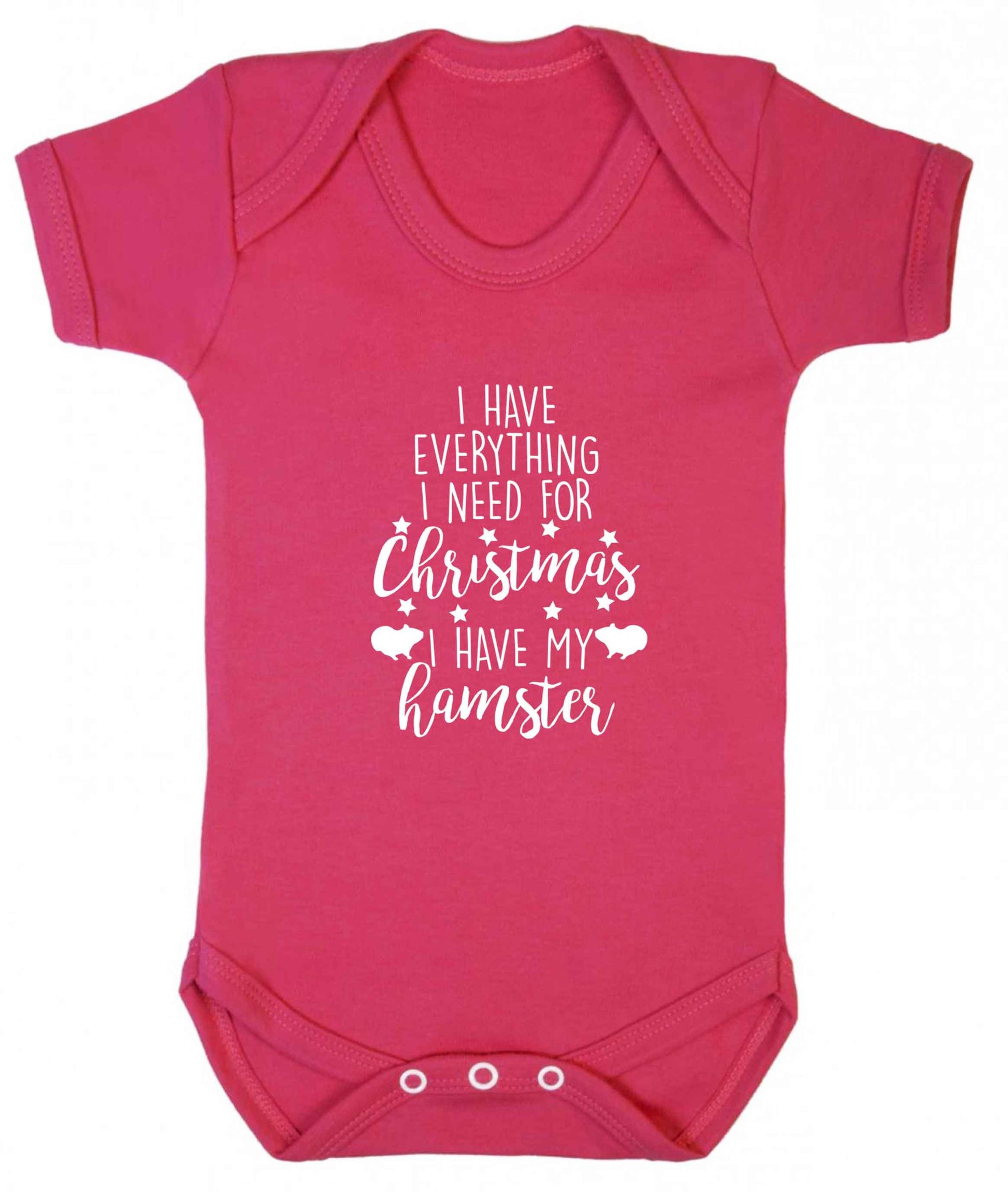 I have everything I need for Christmas I have my hamster baby vest dark pink 18-24 months
