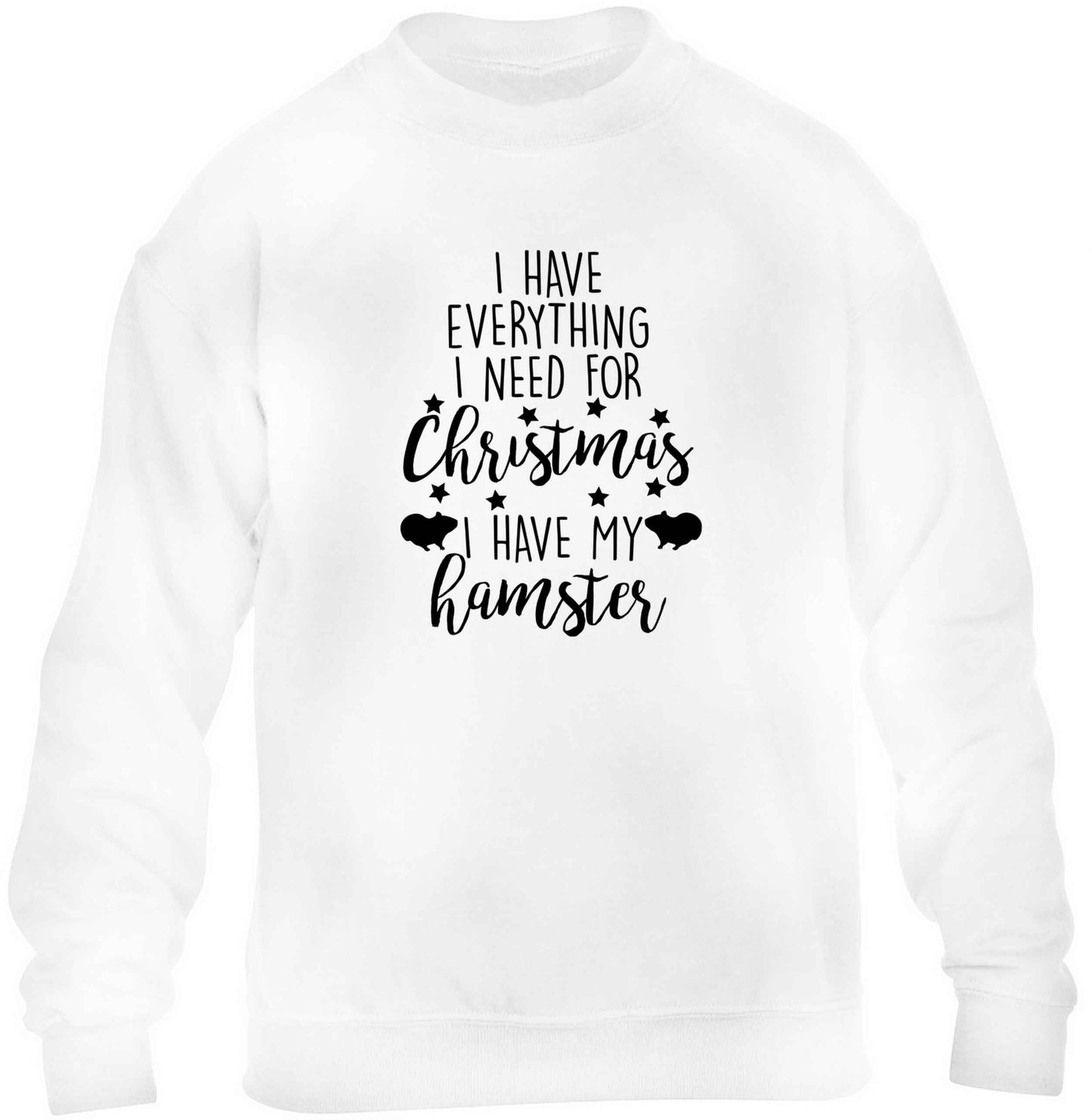 I have everything I need for Christmas I have my hamster children's white sweater 12-13 Years