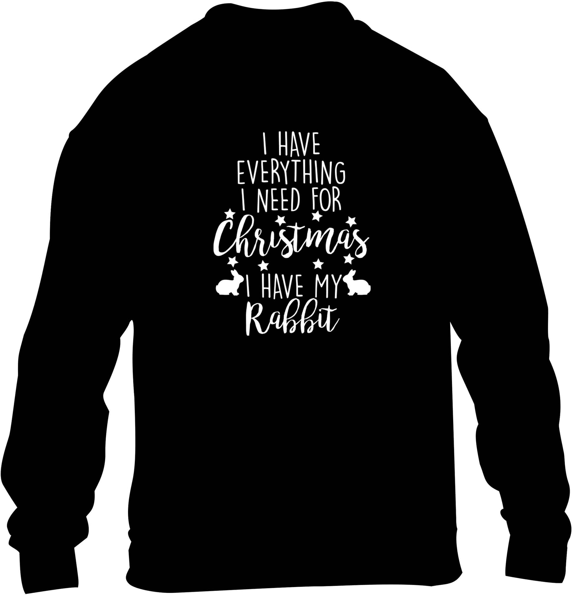 I have everything I need for Christmas I have my rabbit children's black sweater 12-13 Years